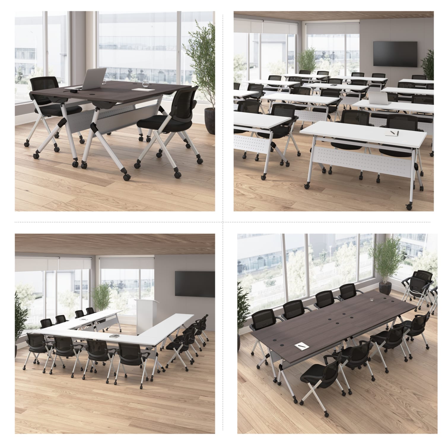 Bush Business Furniture Envision 72inW Folding Training Table, White/Cool Gray Metallic, Standard Delivery - Image 4