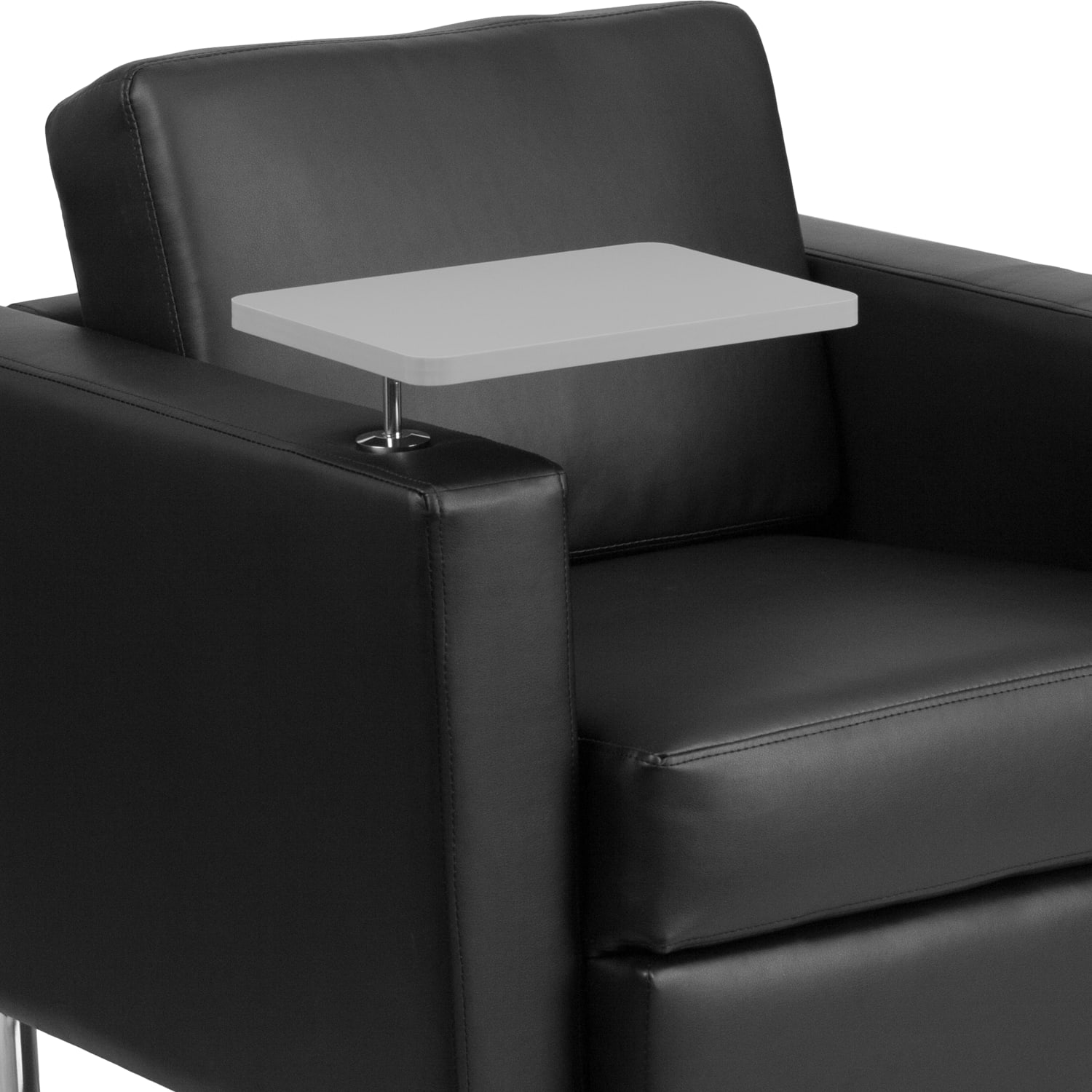 Flash Furniture LeatherSoft Faux Leather Tablet Arm Guest Chair Black PopularChairscom