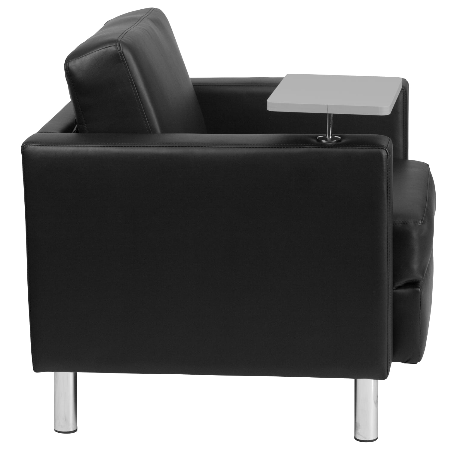 Flash Furniture LeatherSoft Faux Leather Tablet Arm Guest Chair Black PopularChairscom