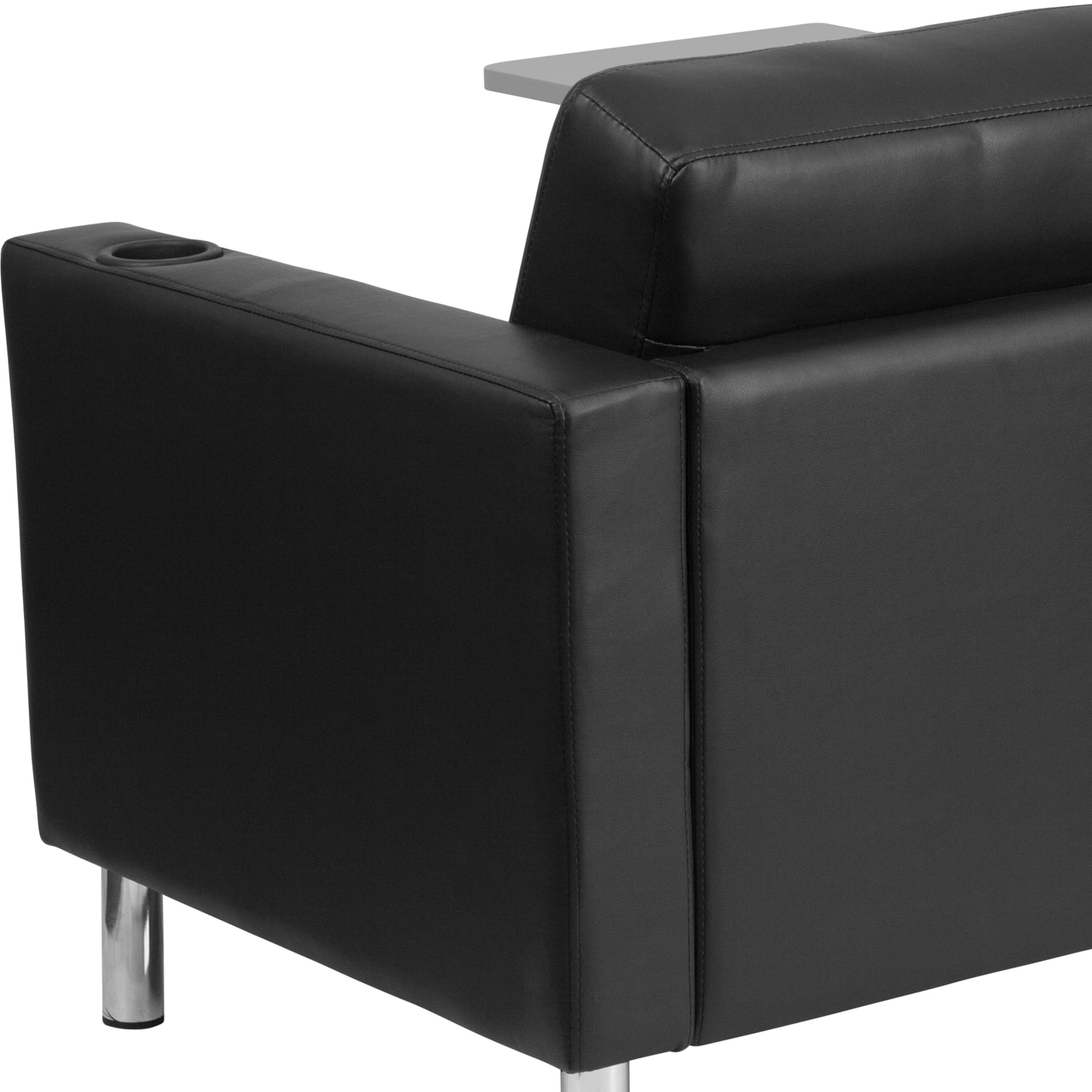 Flash Furniture LeatherSoft Faux Leather Tablet Arm Guest Chair Black PopularChairscom