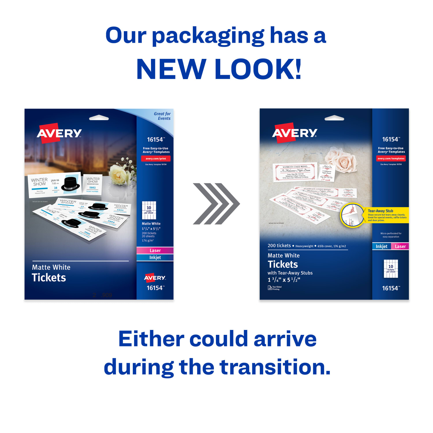 Avery Printable Tickets, 1 3/4in x 5 1/2in, White, Pack Of 200 Tickets - Image 3