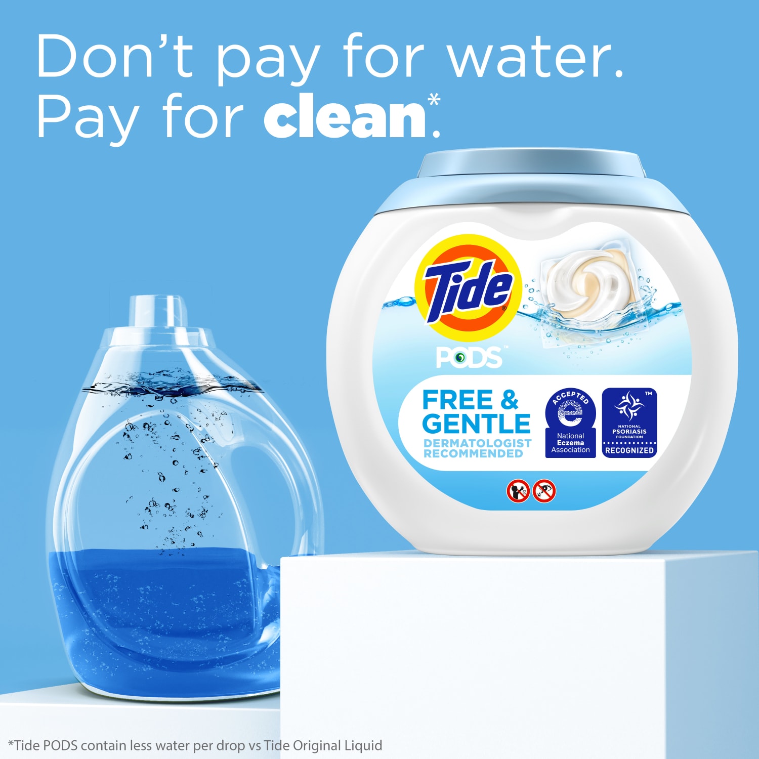 Tide PODS Liquid Laundry Detergent Pacs, Free & Gentle, 63 Oz, Pack Of 76 Pods - Image 6