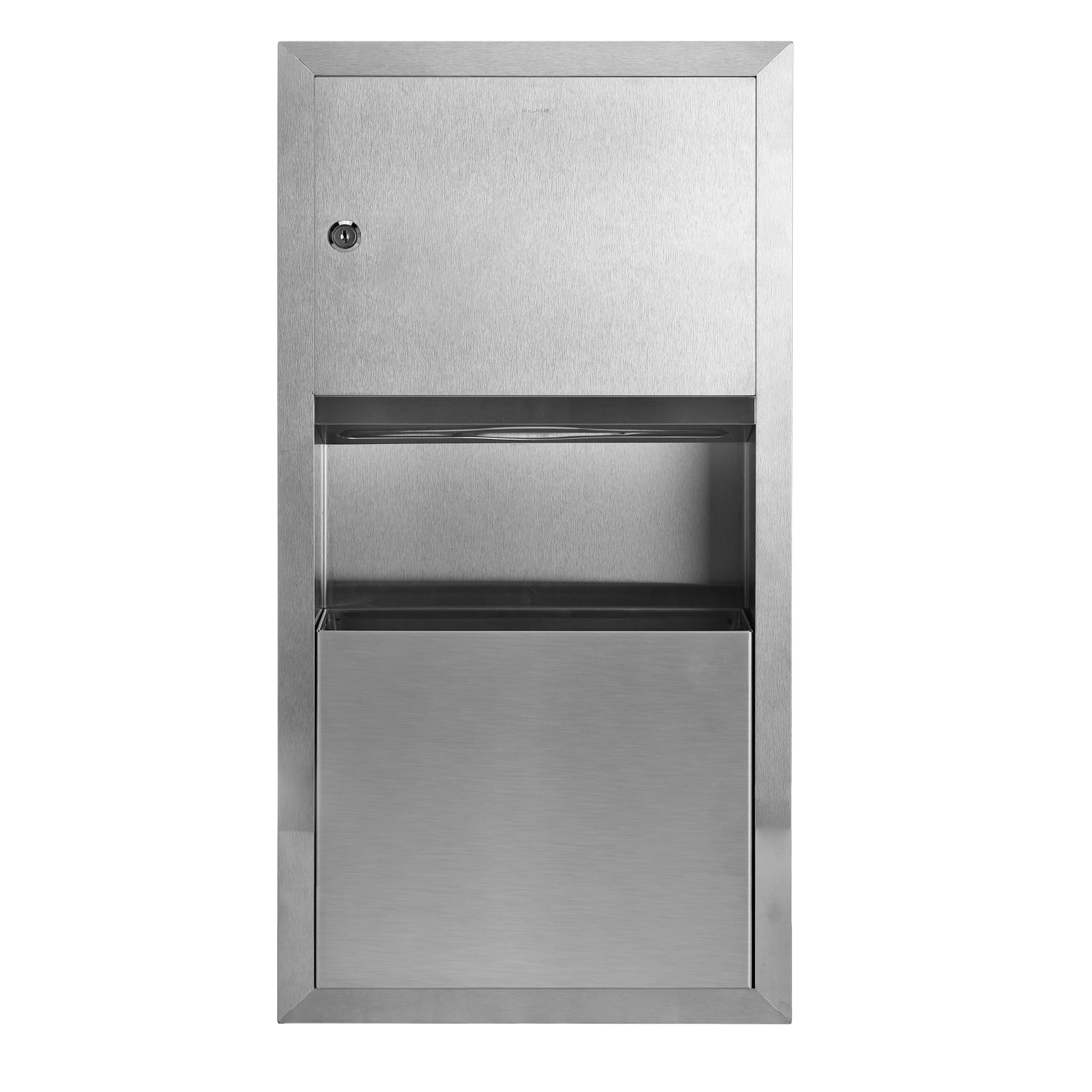 Alpine Stainless-Steel Recessed Paper Towel Dispenser/Waste Receptacle, 2 Gallon, 28inH x 14inW x 4-5/16inD, Silver - Image 3