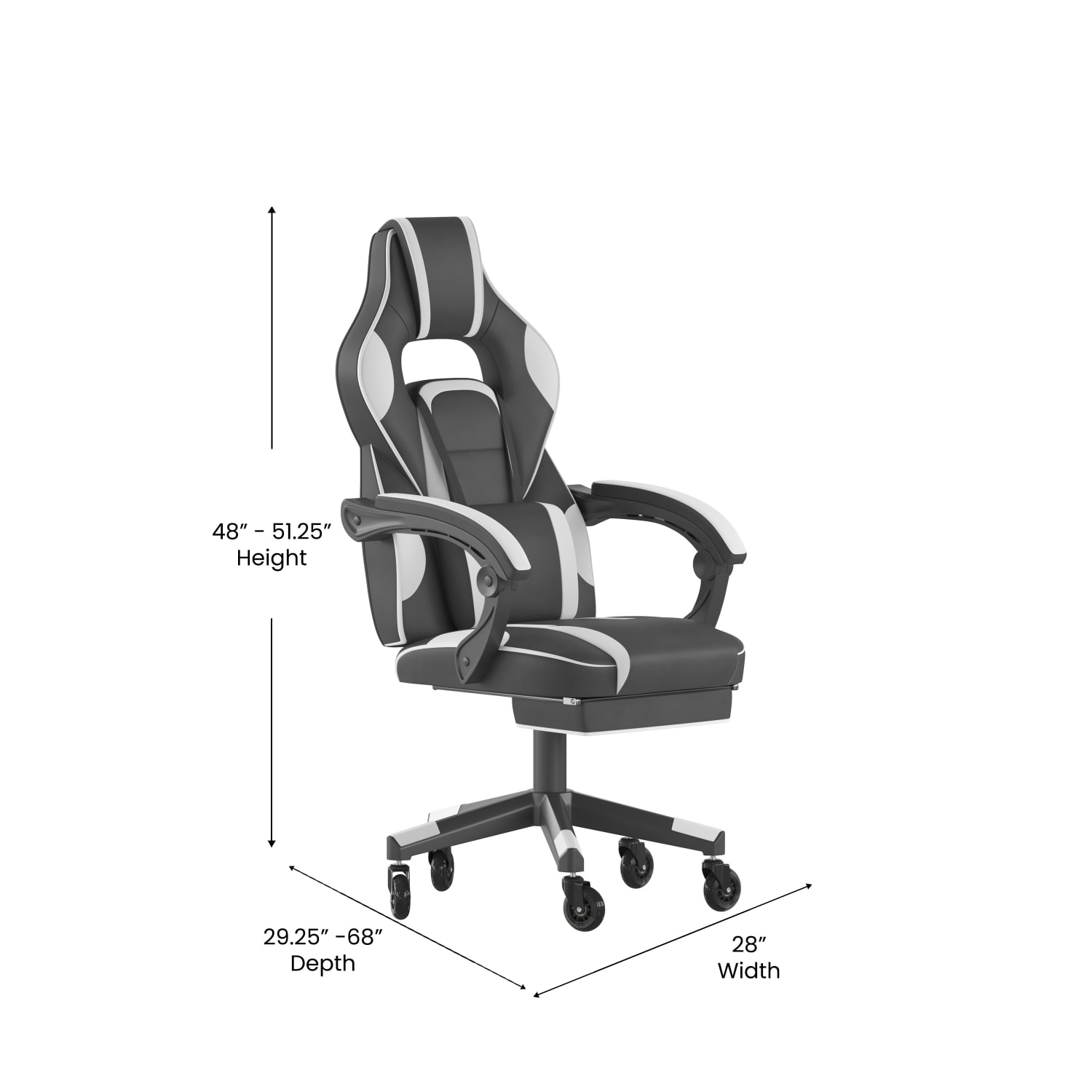 Flash Furniture X40 Ergonomic Faux Leather Racing Computer Gaming Chair BlackWhite PopularChairscom Flash Furniture X40 Ergonomic Faux Leather Racing Computer Gaming Chair BlackWhite PopularChairscom