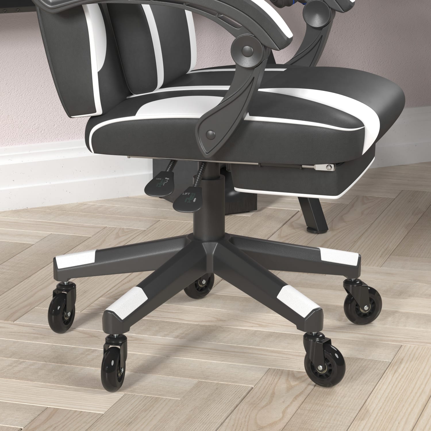 Flash Furniture X40 Ergonomic Faux Leather Racing Computer Gaming Chair BlackWhite PopularChairscom Flash Furniture X40 Ergonomic Faux Leather Racing Computer Gaming Chair BlackWhite PopularChairscom