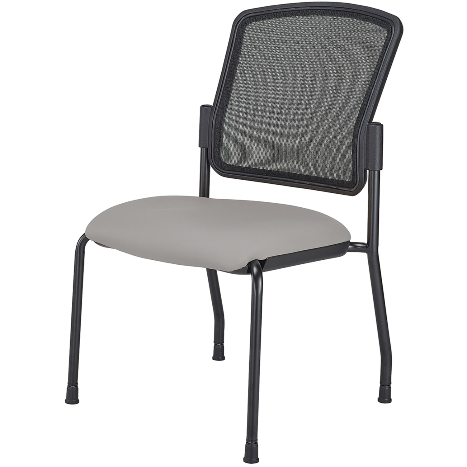 WorkPro Spectrum Series Mesh/Vinyl Stacking Guest Chair with Antimicrobial Protection, Armless, Gray, Set Of 2 Chairs, BIFMA Compliant - Image 3