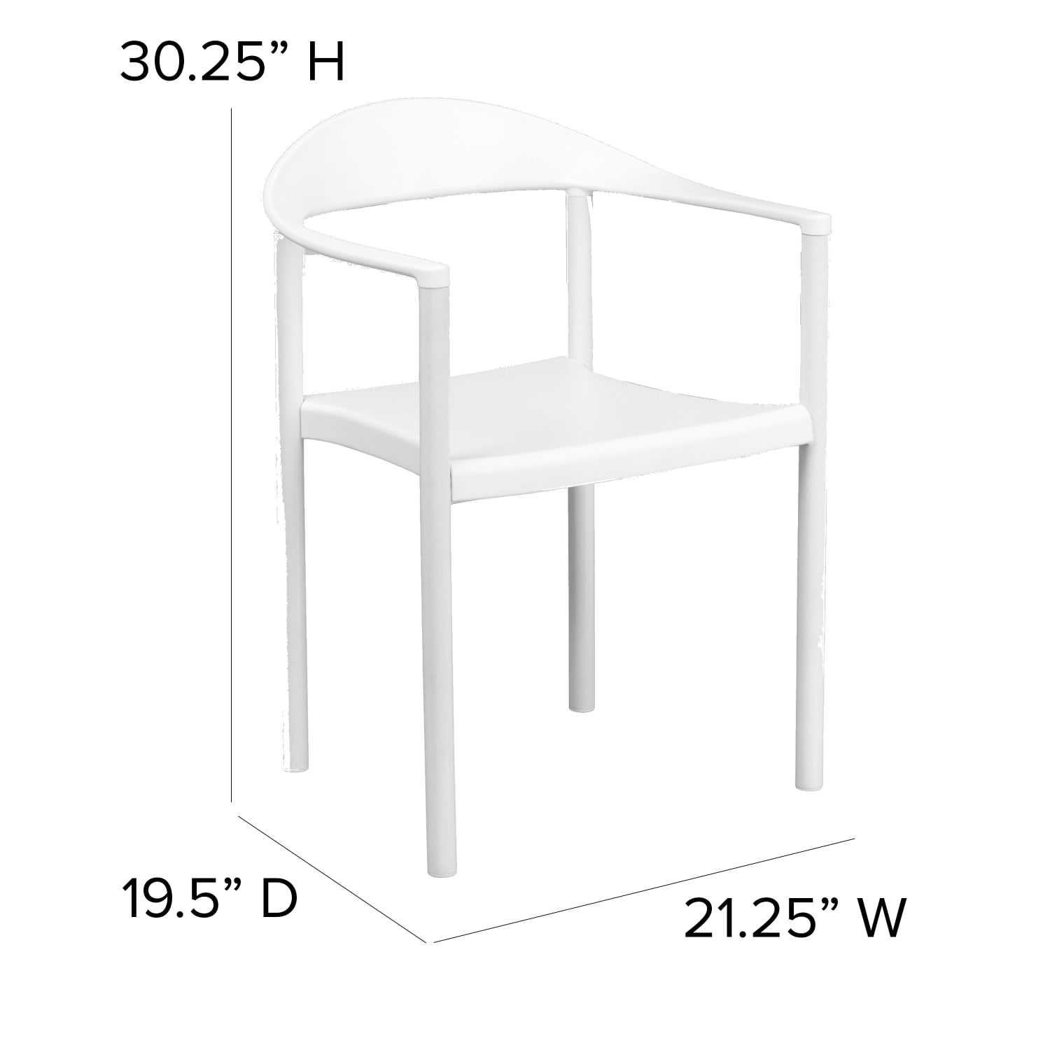 Flash Furniture HERCULES Series 1000 lb. Capacity Plastic Cafe Stack Chair, White - Image 5