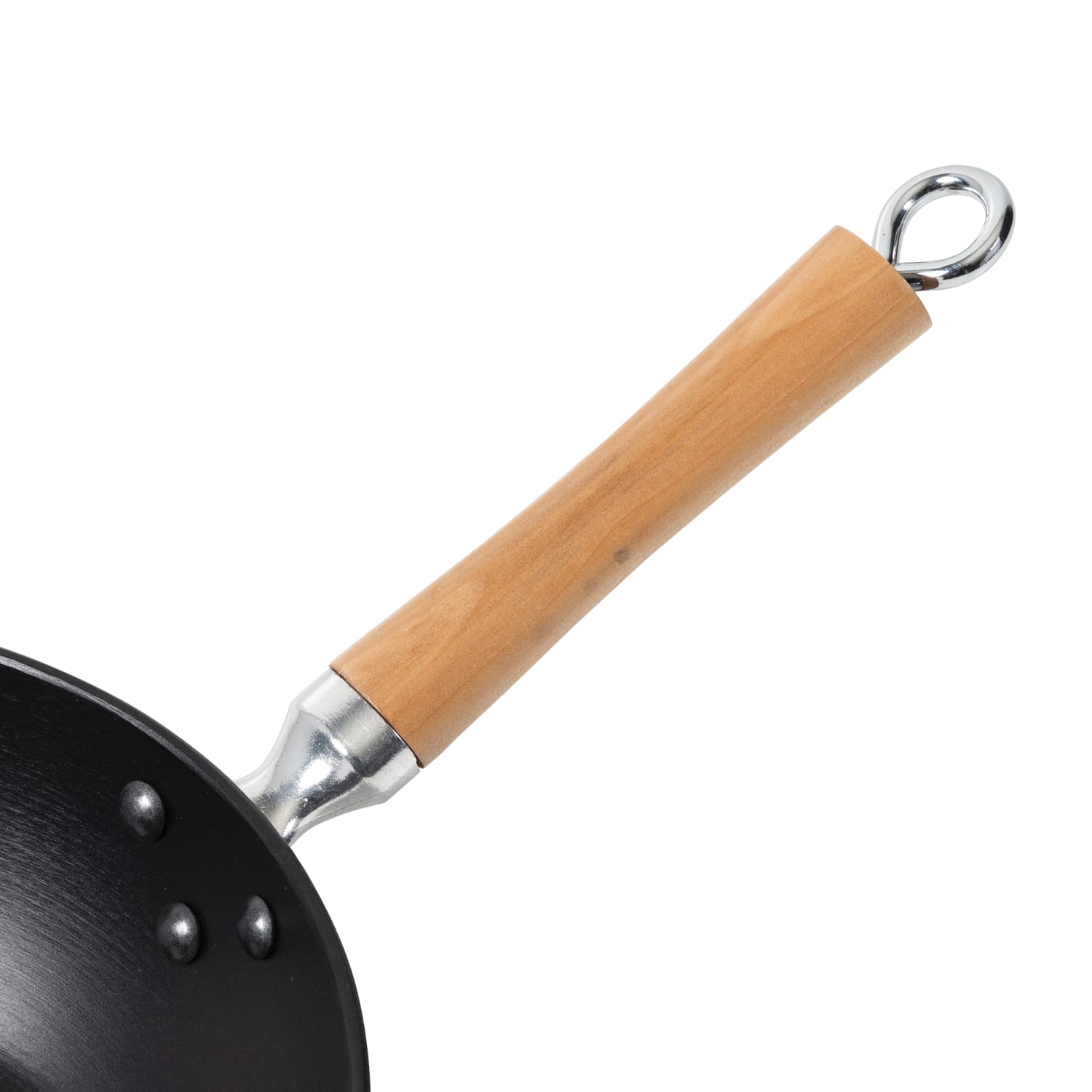 Joyce Chen Professional Series Cast Iron Stir Fry Pan With Maple Handle, 11-1/2in, Black - Image 3