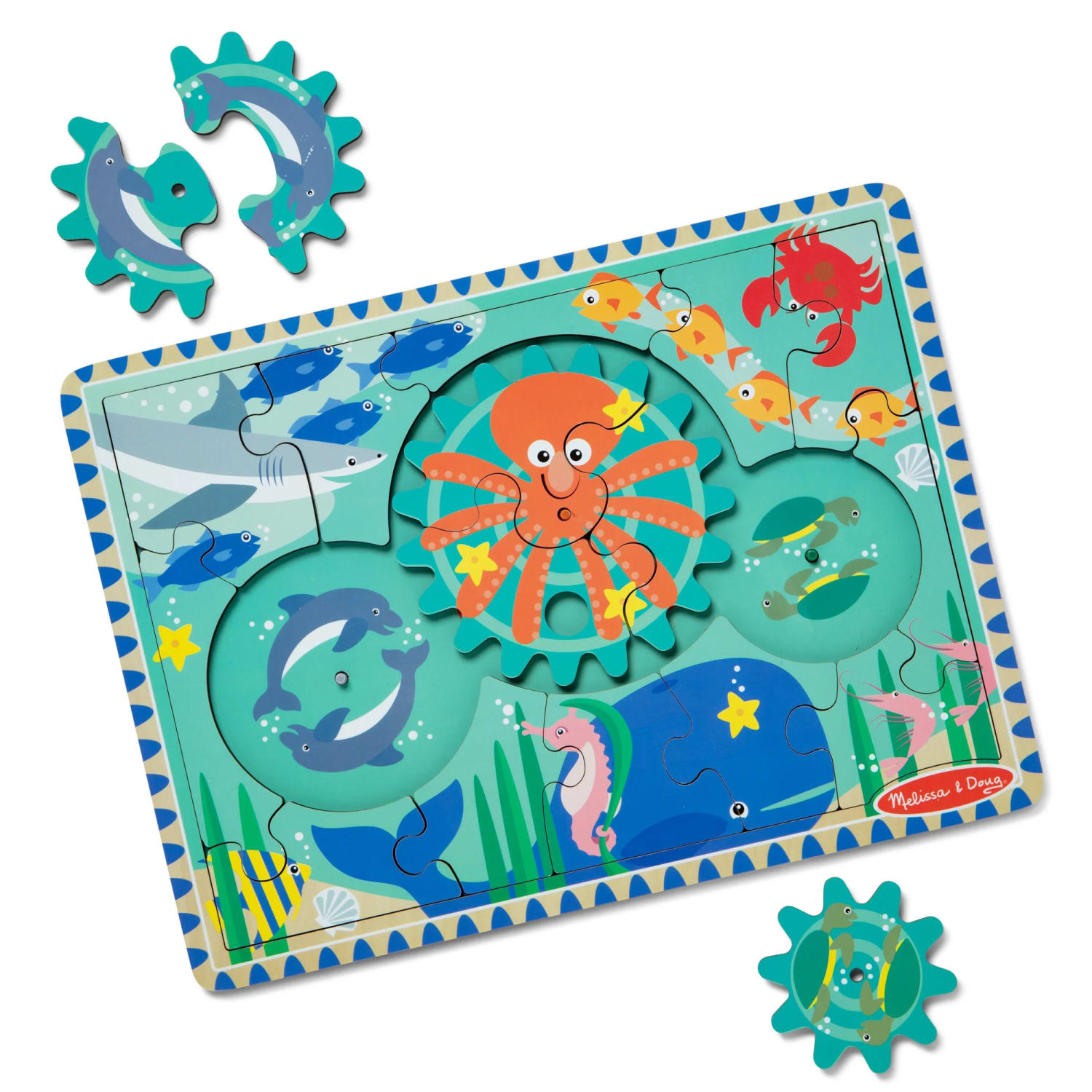 Melissa & Doug Underwater Wooden Gear Puzzle - Image 4