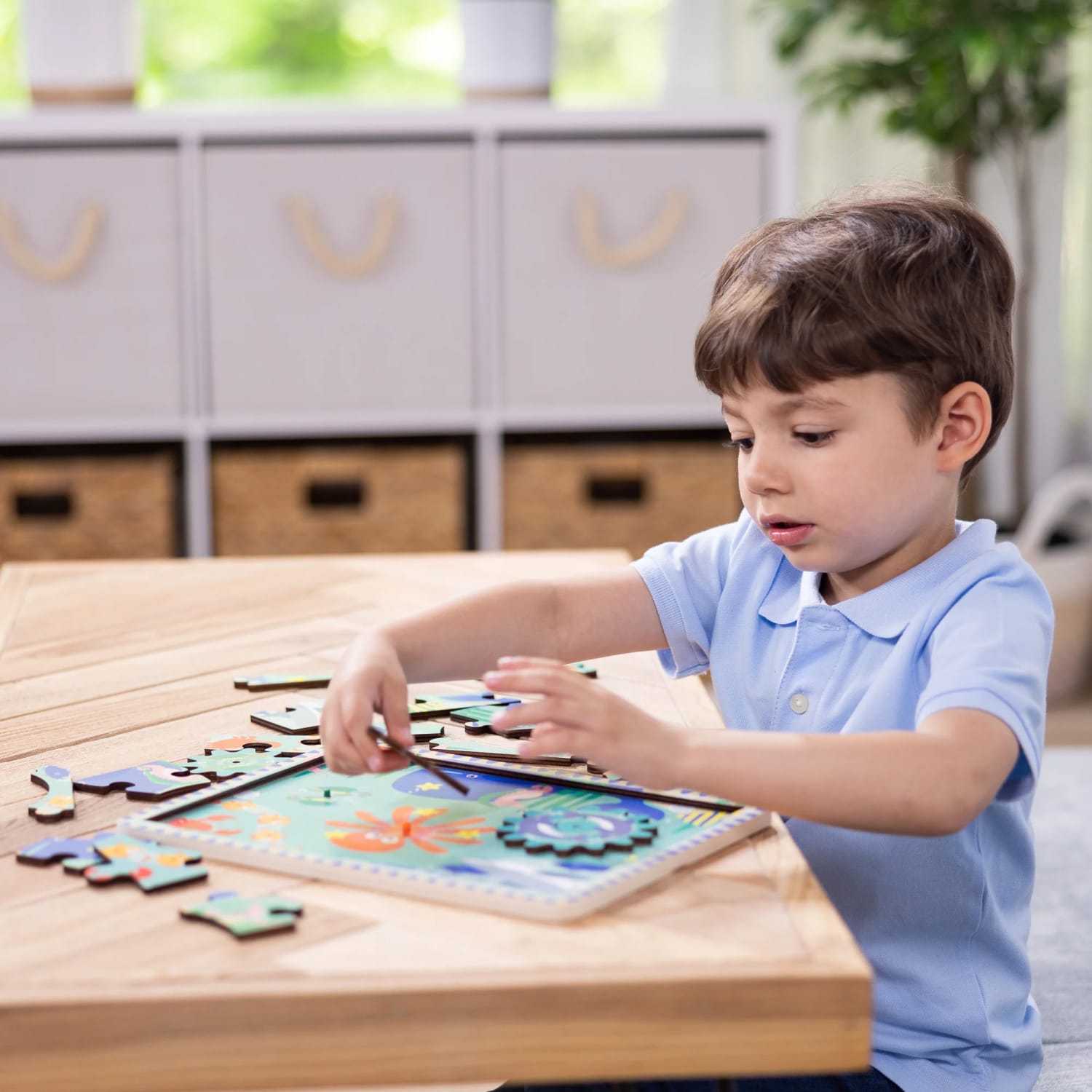 Melissa & Doug Underwater Wooden Gear Puzzle - Image 6