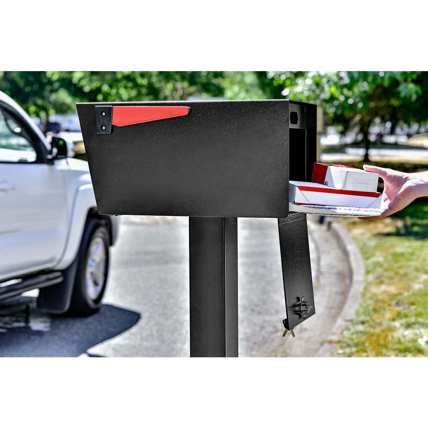 Mail Boss Mail Manager Latitude Street Safe, 11-1/4inH x 10-3/4inW x 21inD, Black - Image 5