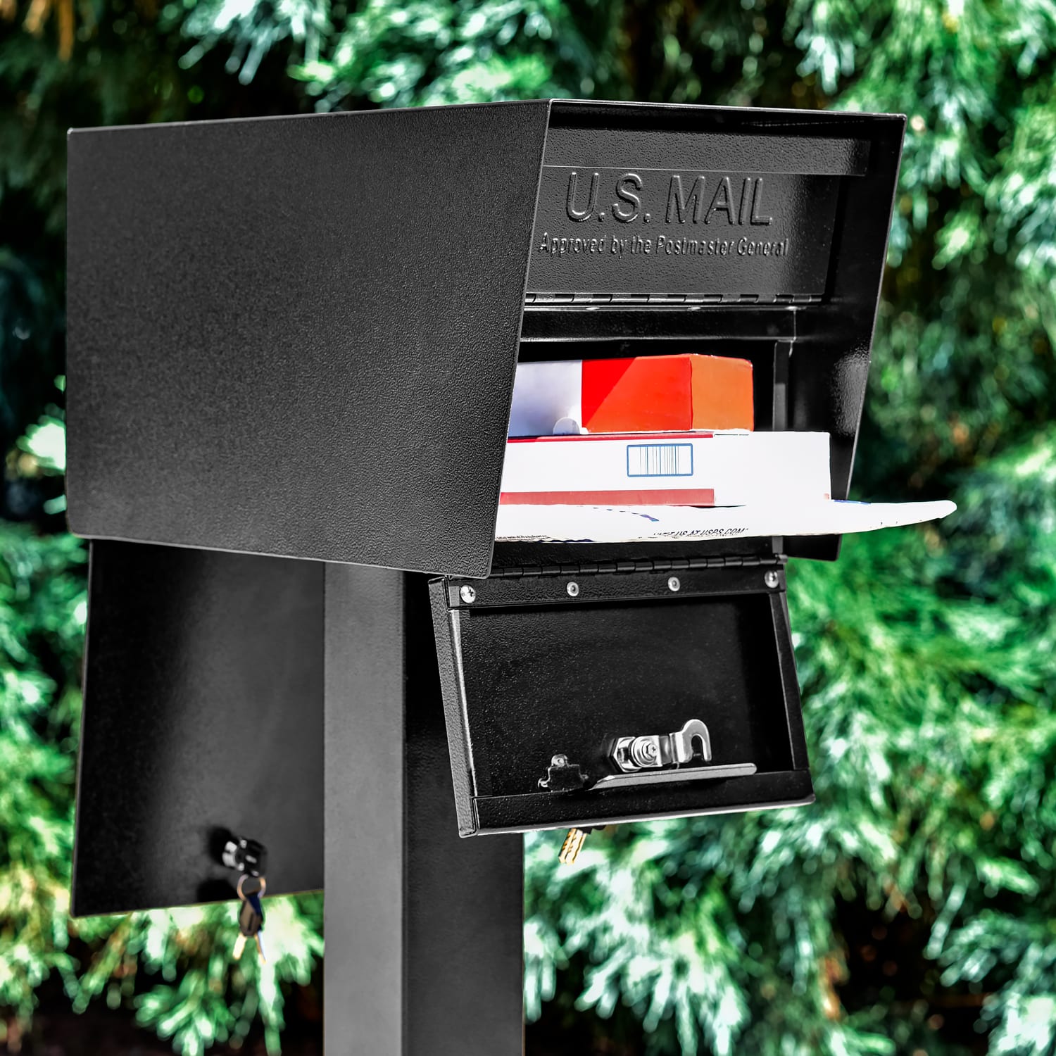 Mail Boss Mail Manager Latitude Street Safe, 11-1/4inH x 10-3/4inW x 21inD, Black - Image 6