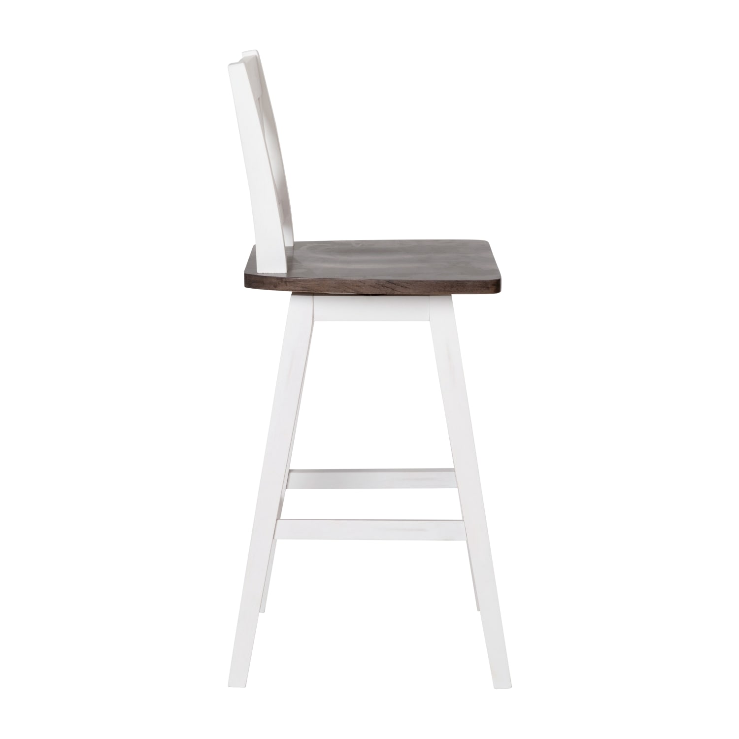 Flash Furniture Gwendolyn Commercial Grade Solid Wood Modern Farmhouse Swivel Bar Height Barstool Antique White Wash FrameGray Wash Seat PopularChairscom