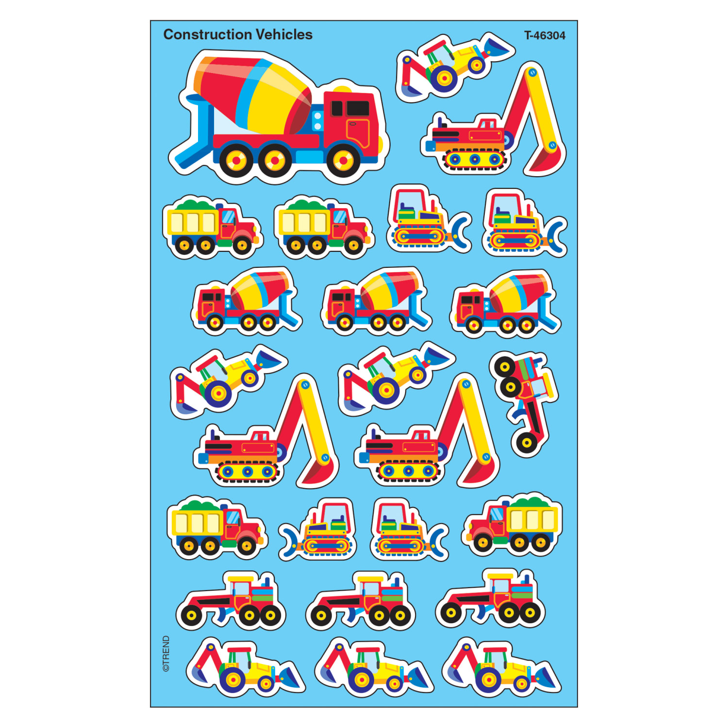 Trend superShapes Stickers, Construction Vehicles, 200 Stickers Per Pack, Set Of 6 Packs - Image 3