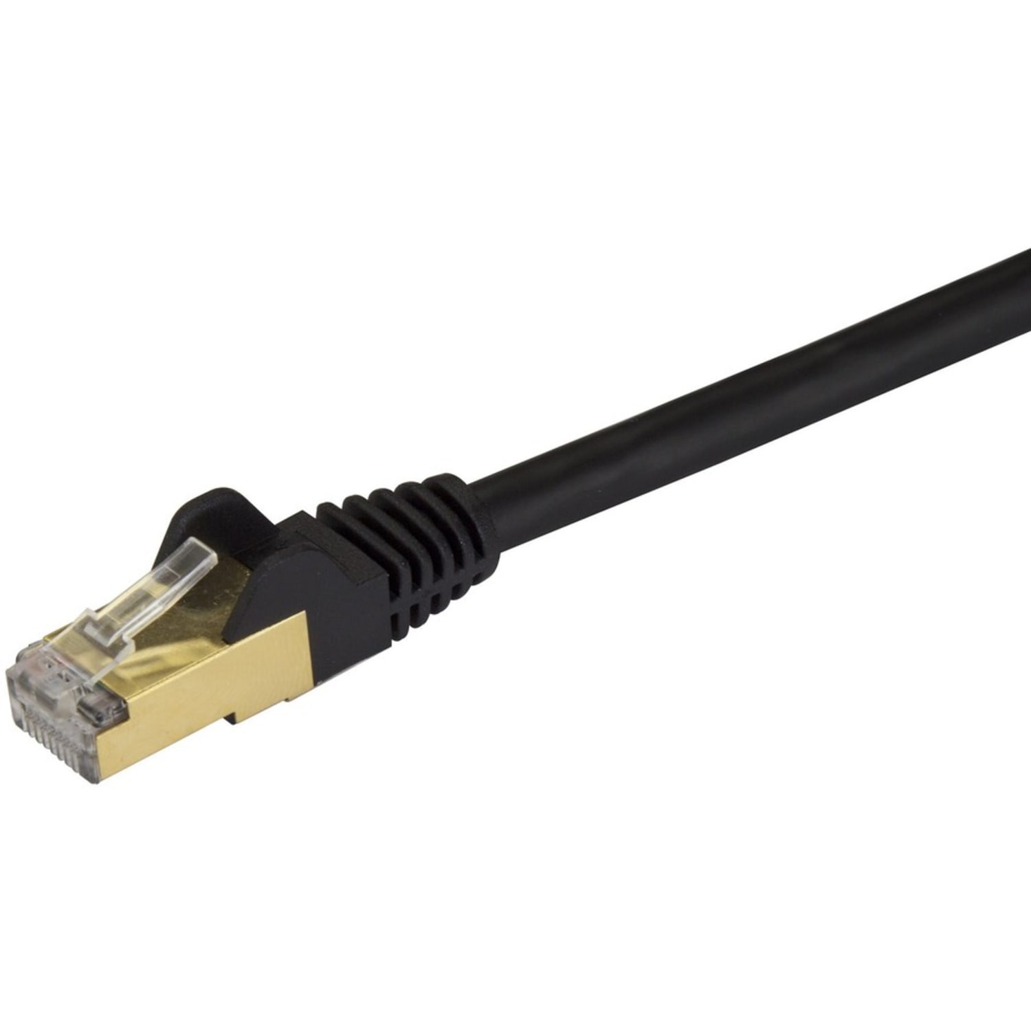 StarTech.com 6in Black Cat6a Shielded Patch Cable - Cat6a Ethernet Cable - 6 inch Cat 6a STP Cable - Image 3