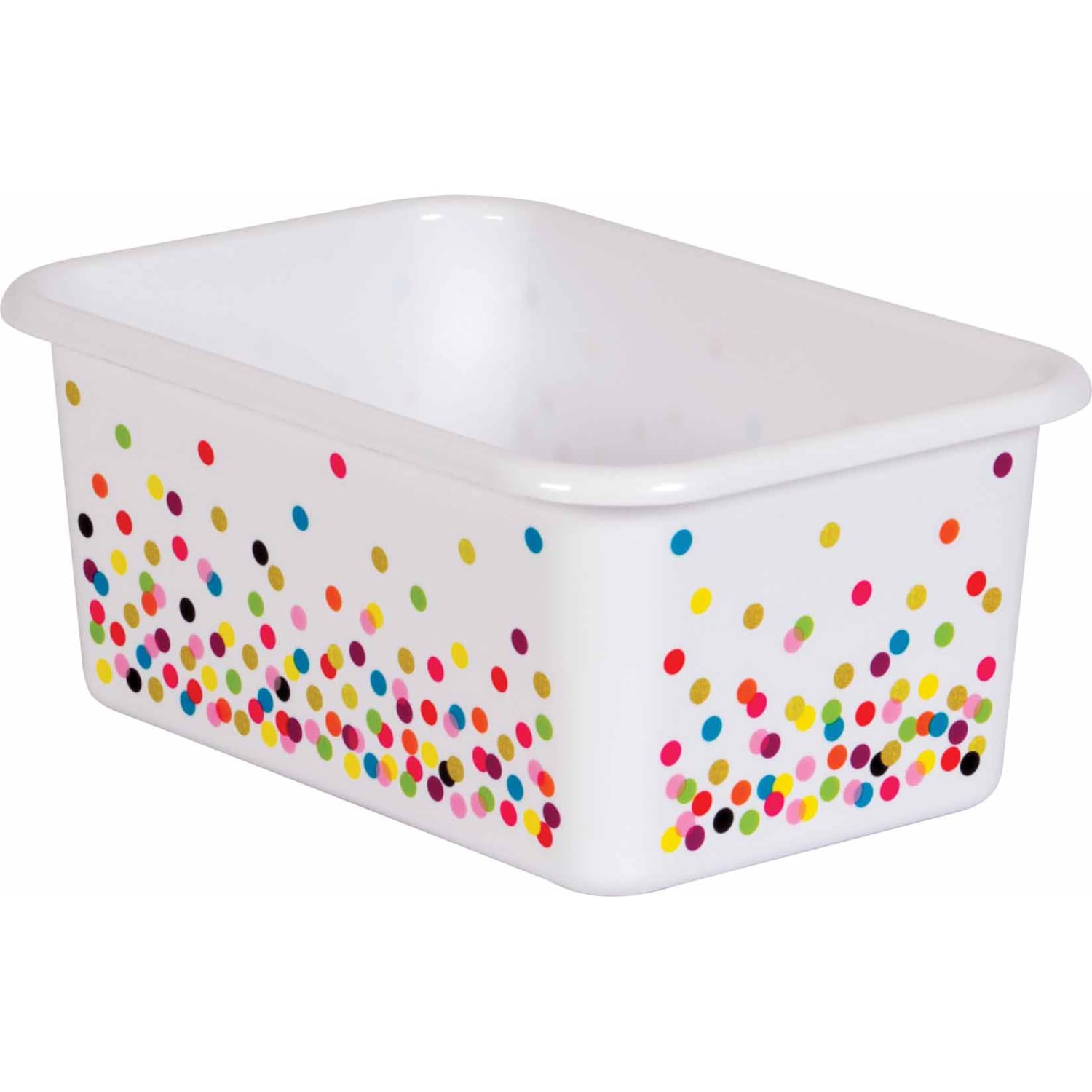 Teacher Created Resources Small Plastic Storage Bins, 7-3/4in x 11-3/8in x 5in, Confetti, Pack Of 3 Bins - Image 3