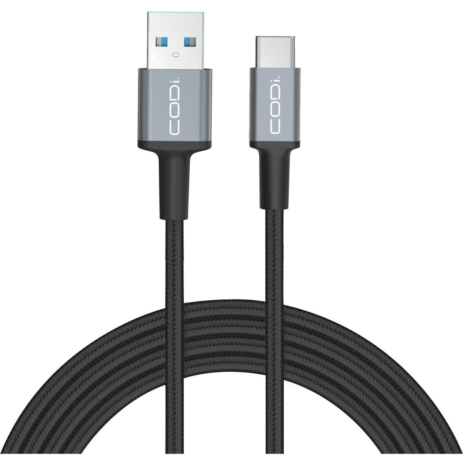 CODi 3 ft USB-A to USB-C Braided Nylon - Charge & Sync Cable