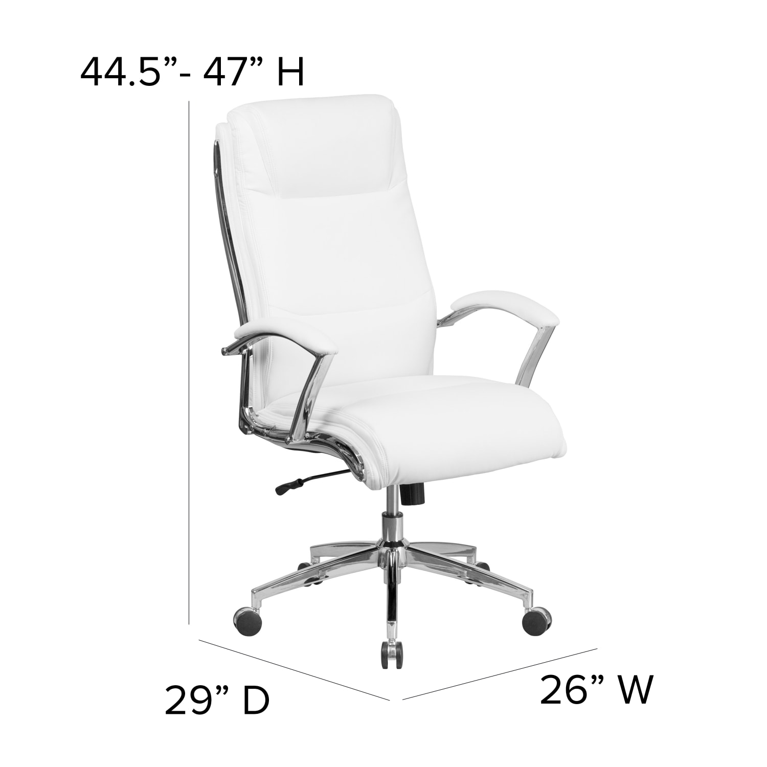 Flash Furniture Faux Leather High Back Designer Smooth Executive Office Chair White PopularChairscom