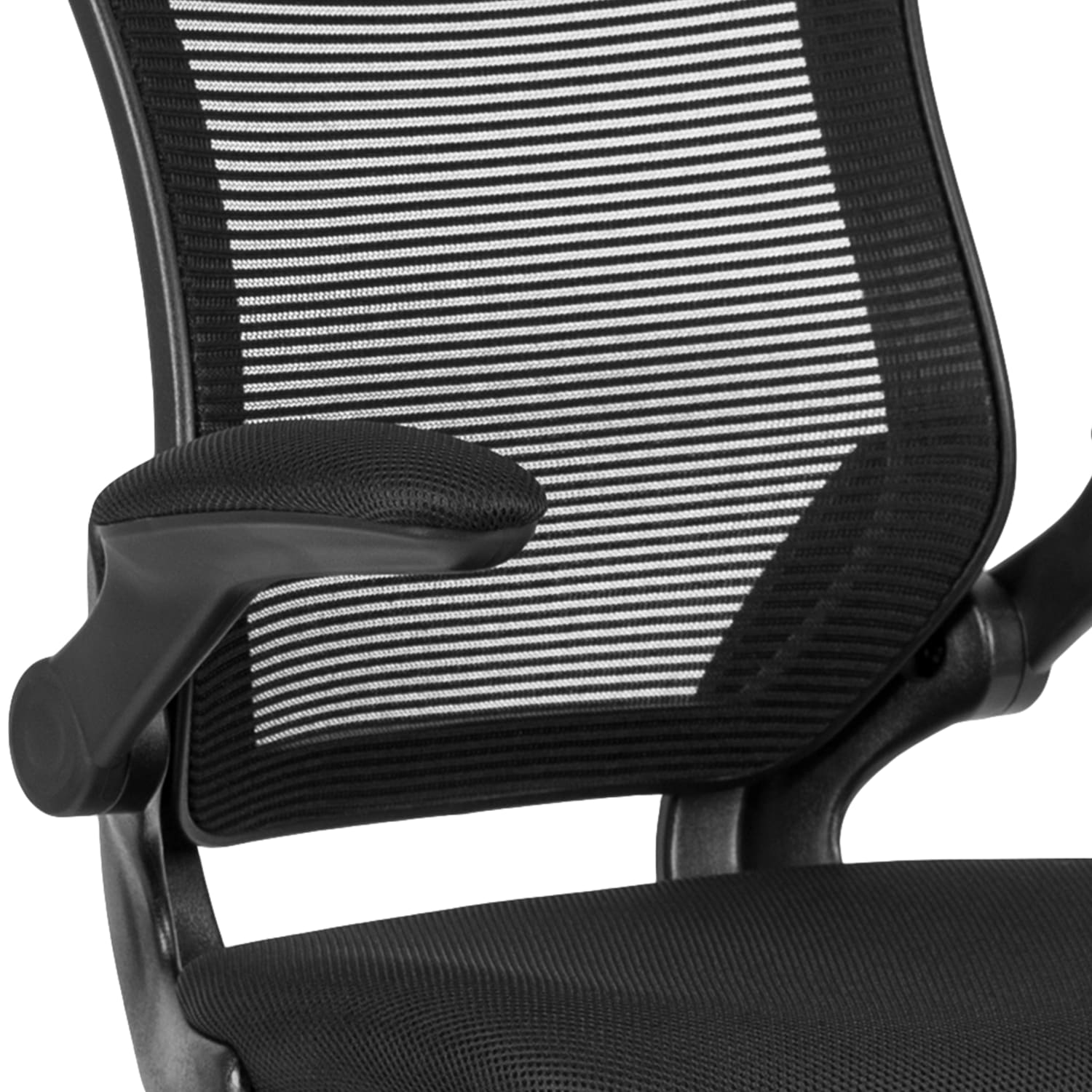 Flash Furniture Mid Back Mesh Ergonomic Drafting Chair with Adjustable Foot Ring and Flip Up Arms Black PopularChairscom