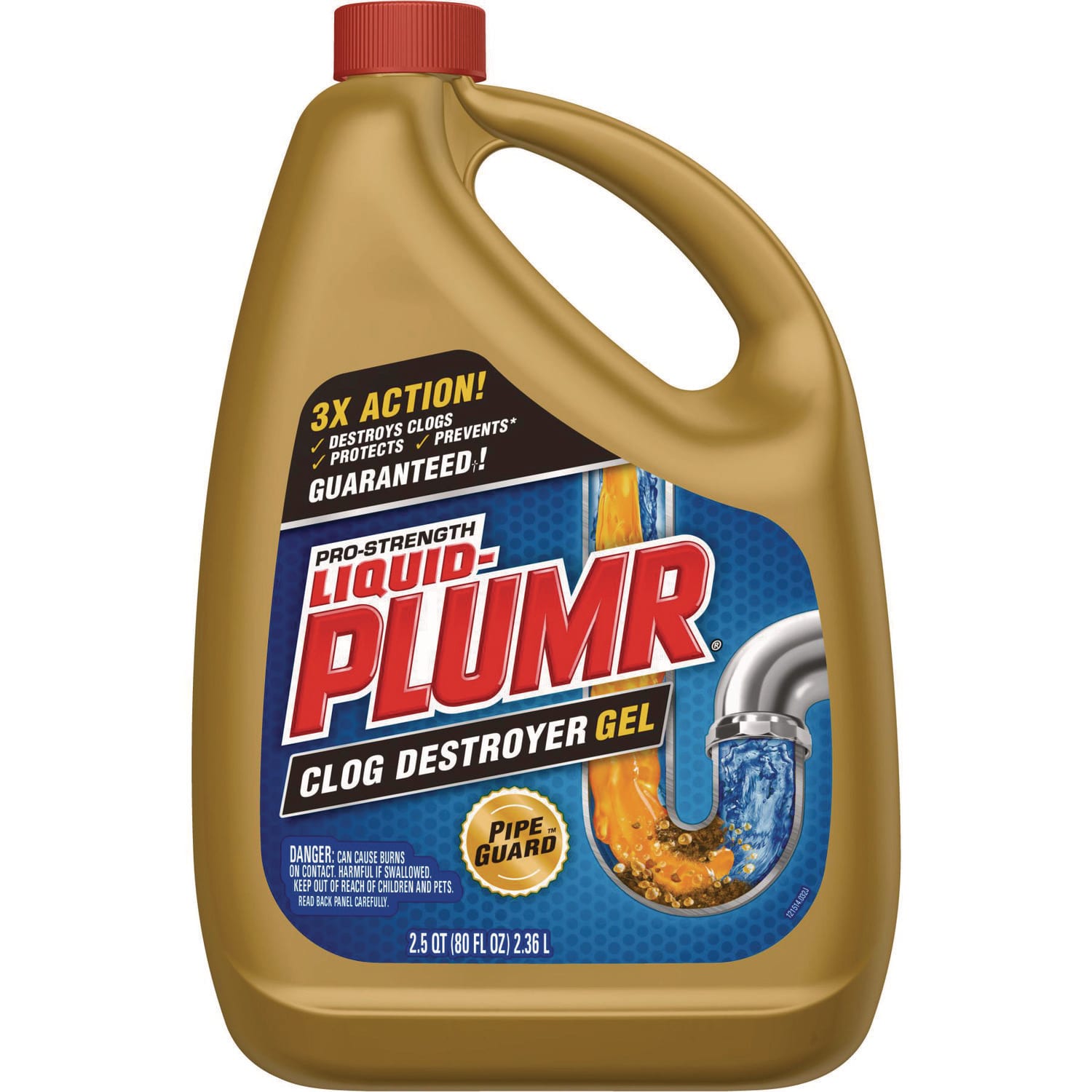 Clorox Liquid Plumr Pro-Strength Full Clog Destroyer Plus PipeGuard, Gel, 80 oz, 6/Carton - Image 3