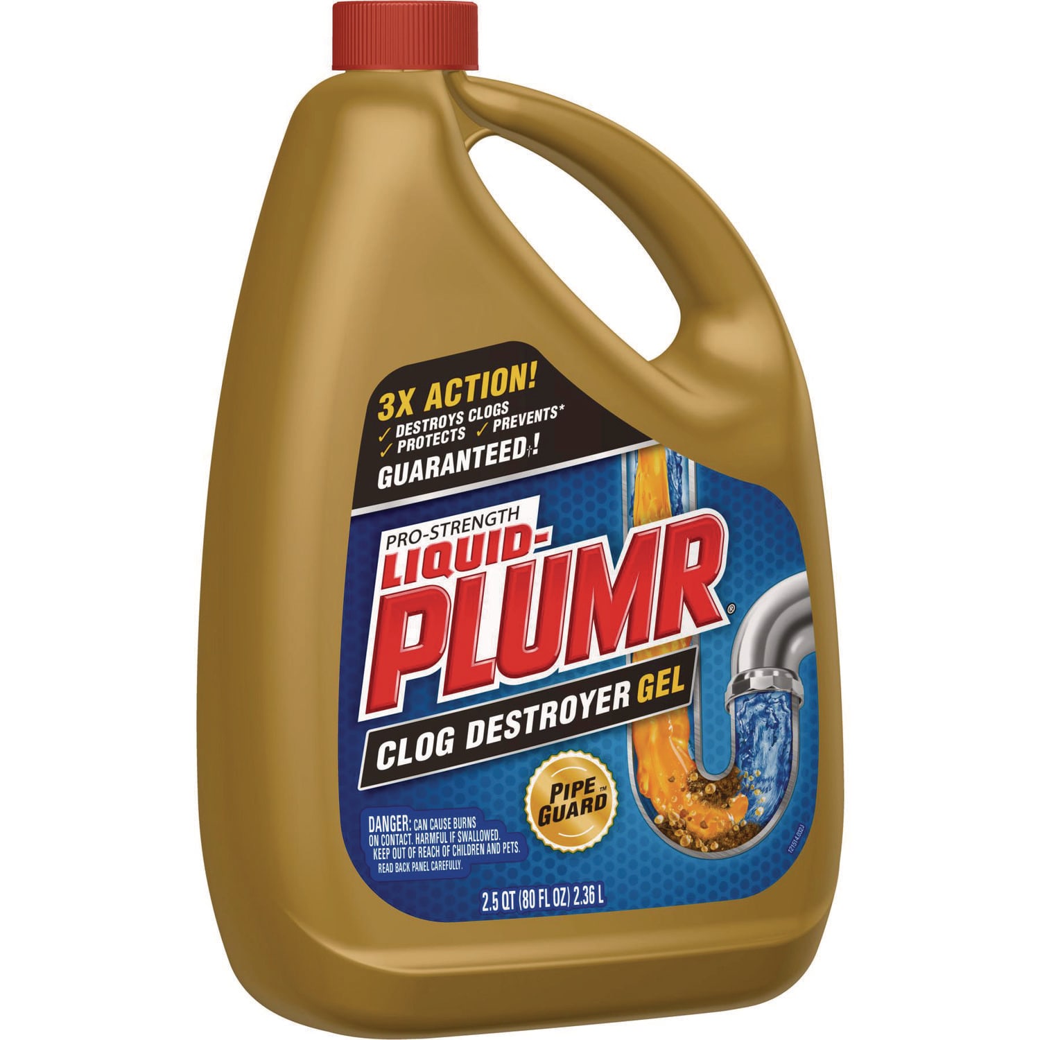 Clorox Liquid Plumr Pro-Strength Full Clog Destroyer Plus PipeGuard, Gel, 80 oz, 6/Carton - Image 6
