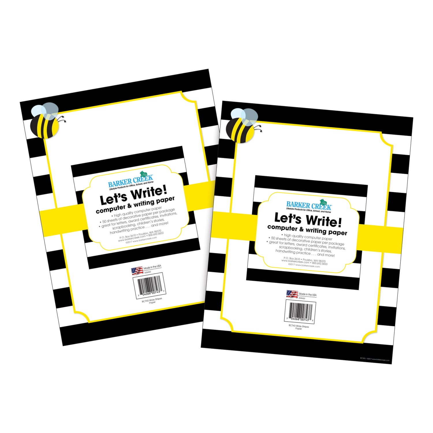 Barker Creek Computer Paper, Letter Paper Size, 60 Lb, Wide Stripes, 100 Sheets - Image 3