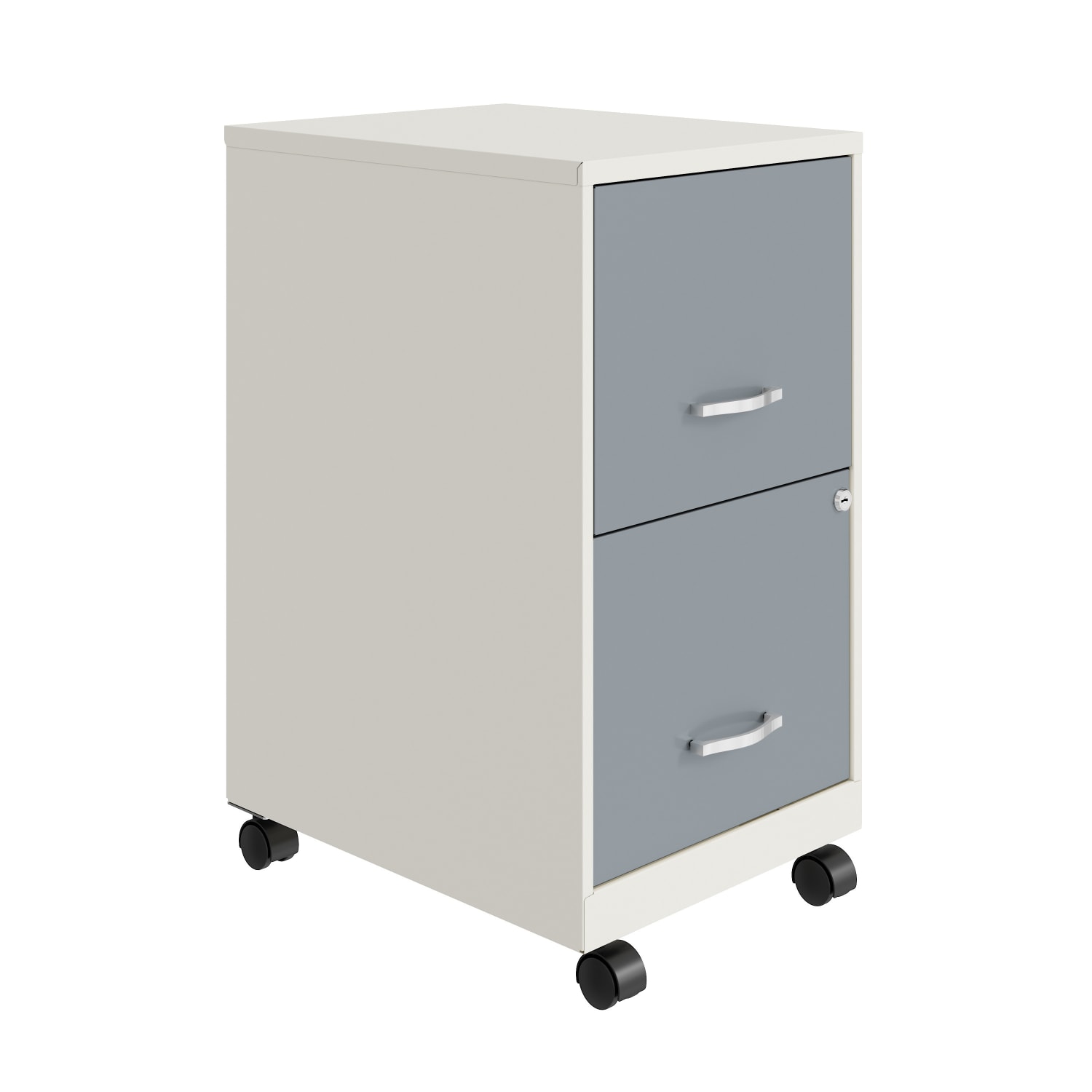 Realspace SOHO Smart 18inD Vertical 2-Drawer Mobile File Cabinet, White/Platinum - Image 3