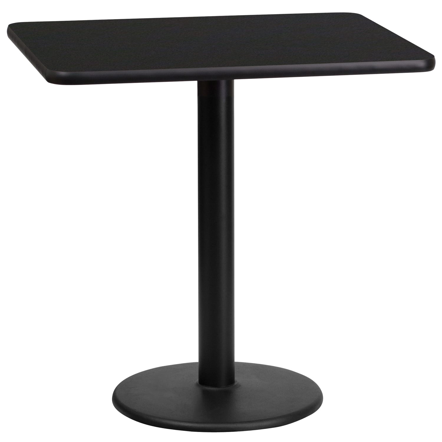 Flash Furniture Rectangular Laminate Table Top With Round Table Height Base, 31-3/16inH x 24inW x 30inD, Black - Image 5