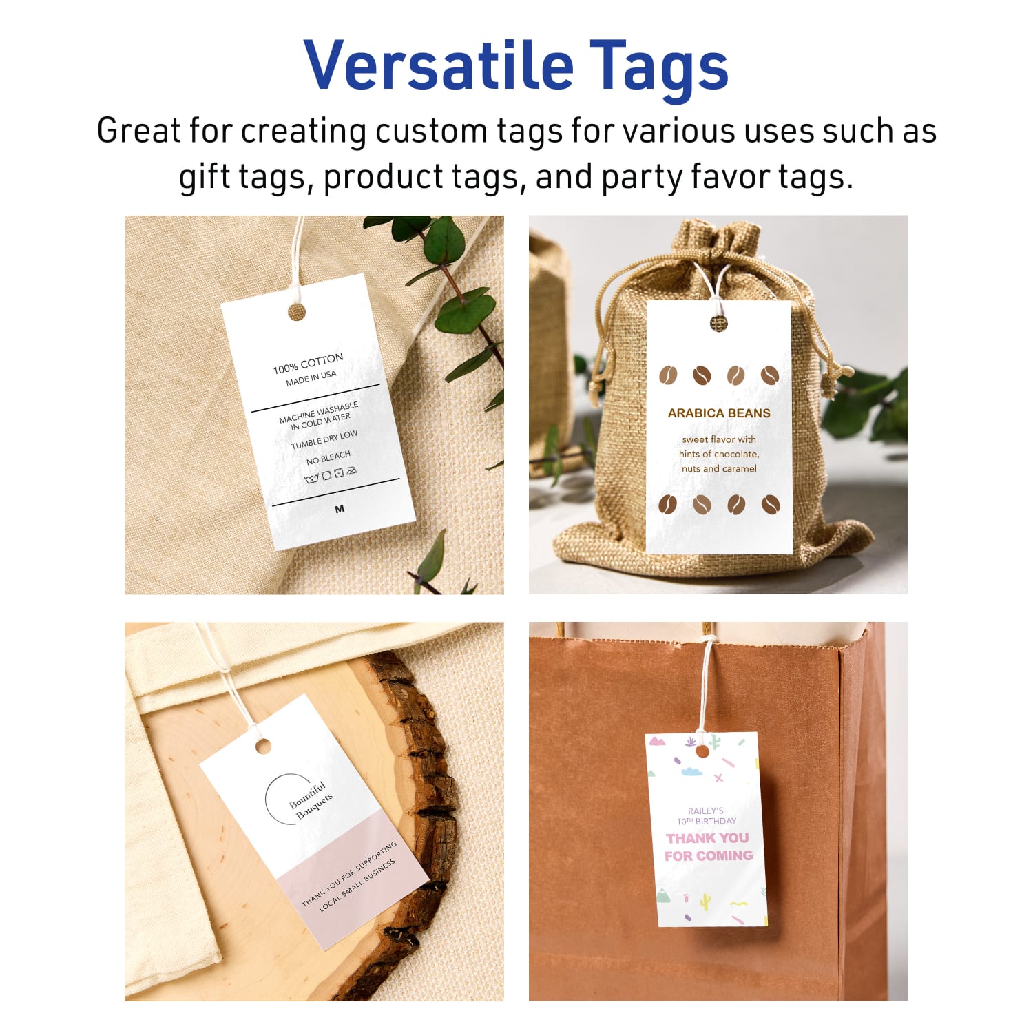Avery Printable Tags With Sure Feed Technology, Print-To-The-Edge, 2inx3.5in, Glossy White, Pack Of 200, 95322GWT25 - Image 4