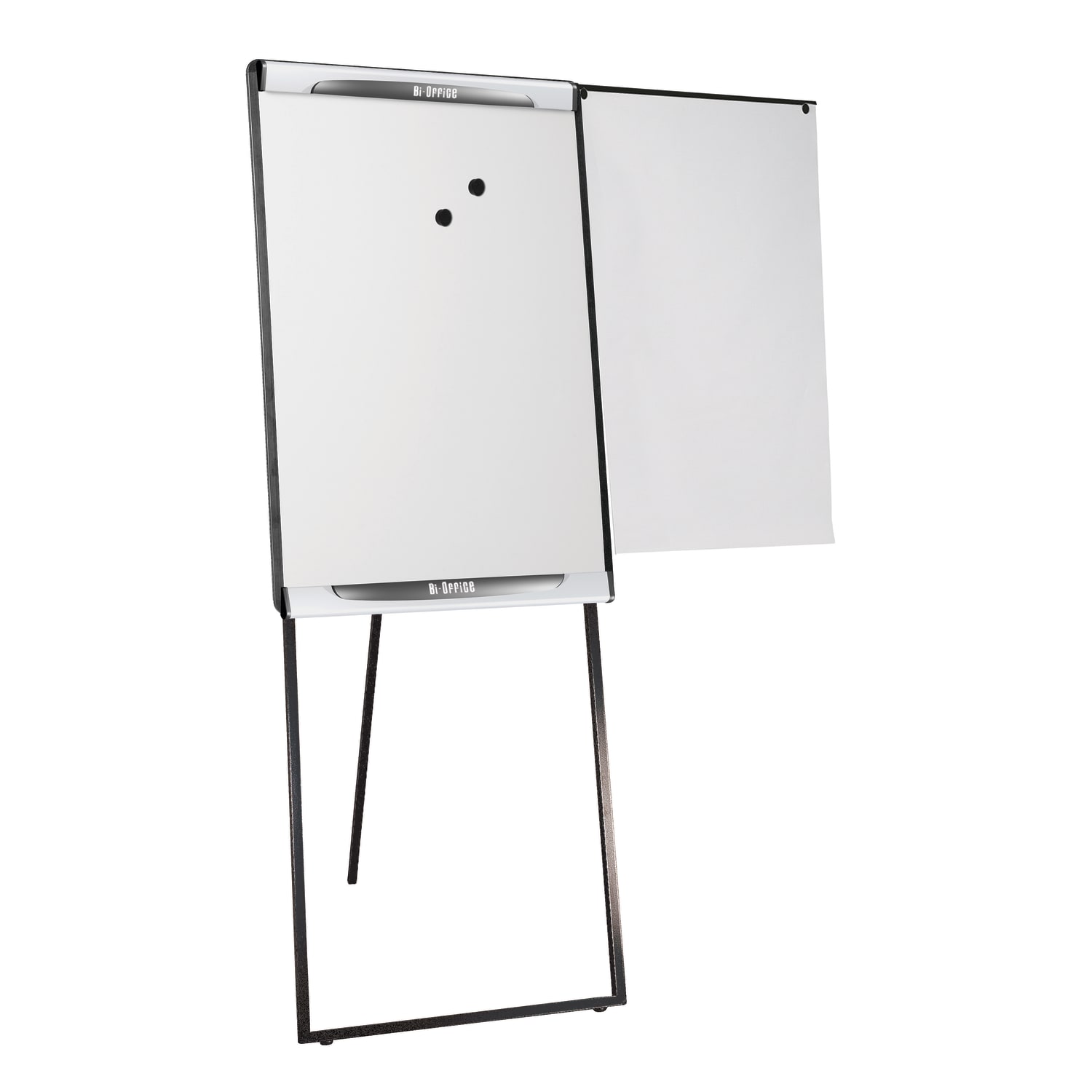 Bi Office Design Series Magnetic Dry-Erase Whiteboard Easel With Footbar, 41 1/10in x 29 1/2in, Metal Frame With Black/Gray Finish