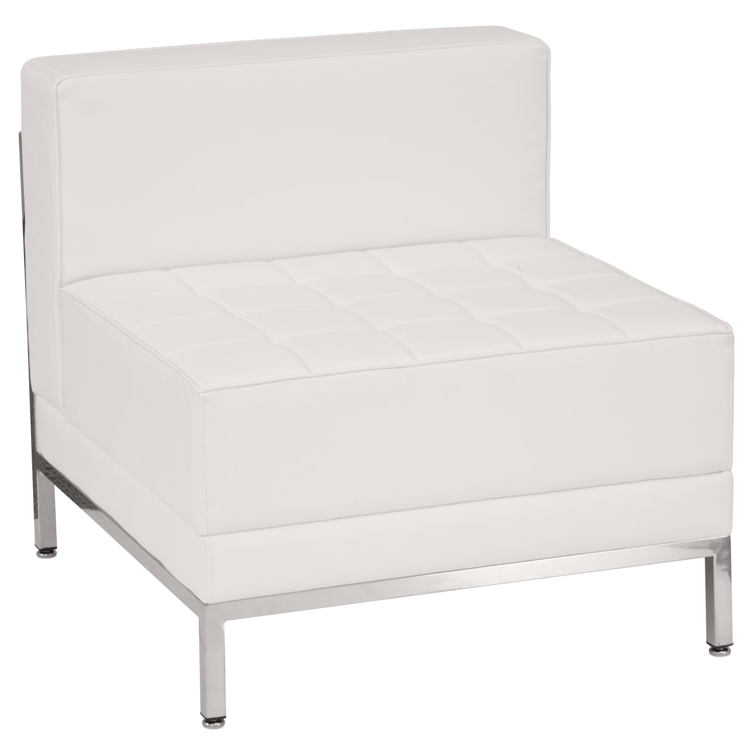 Flash Furniture Flash Furniture HERCULES Imagination Series Contemporary Melrose White LeatherSoft Middle Chair, Melrose White