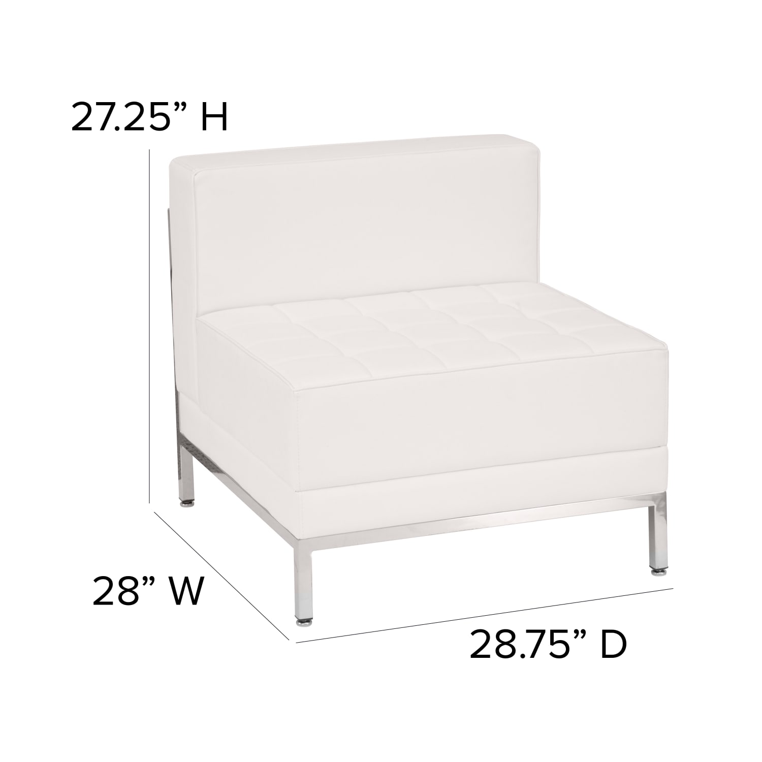 Flash Furniture Flash Furniture HERCULES Imagination Series Contemporary Melrose White LeatherSoft Middle Chair, Melrose White - Image 5