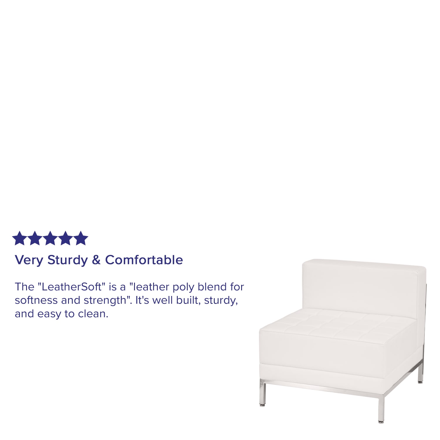Flash Furniture Flash Furniture HERCULES Imagination Series Contemporary Melrose White LeatherSoft Middle Chair, Melrose White - Image 12
