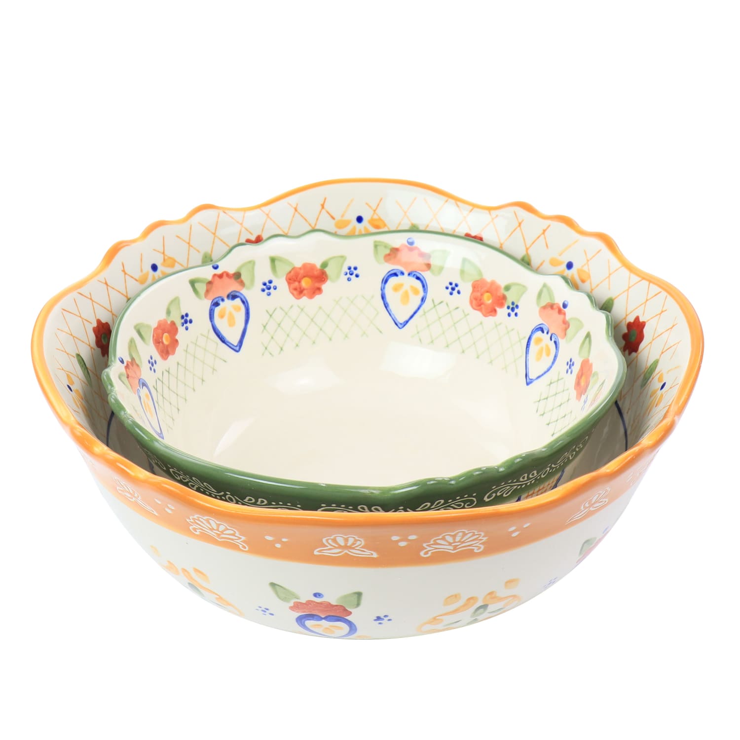 Gibson Laurie Gates 2-Piece Tierra Bowl Set, Floral - Image 5