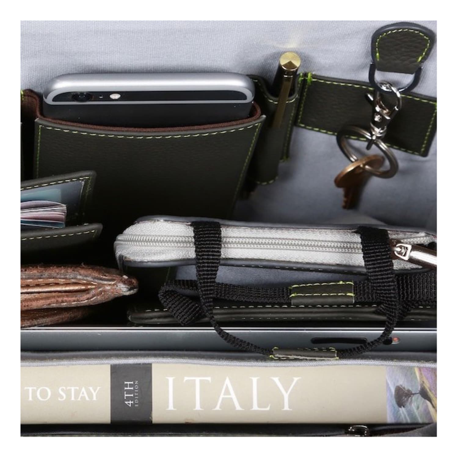 Walter + Ray ZipSleeve Leather Organizer, Gray - Image 6