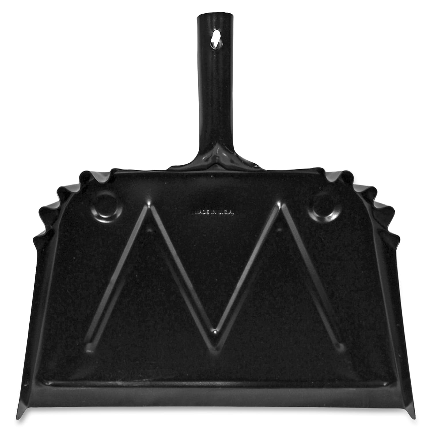 Genuine Joe Heavy-duty Metal Dustpan - 16in Wide - Metal Pan - Black - Image 3