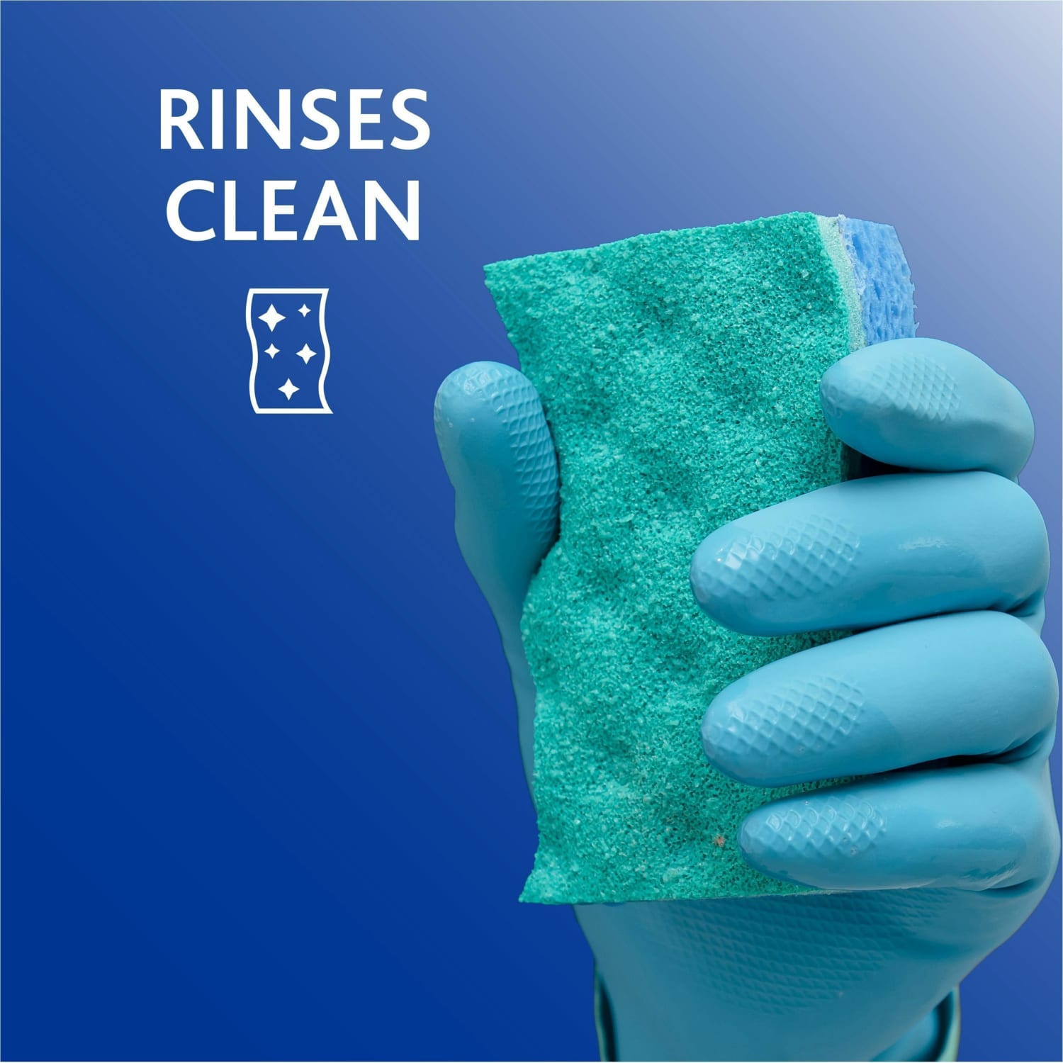 O-Cedar Scrunge Non-Scratch Scrub Sponge - 4.2in Width x 2.6in Depth x 4.2in Length - 2 / Pack - Cellulose, Synthetic Fiber - Multi, Blue, Green - Image 3