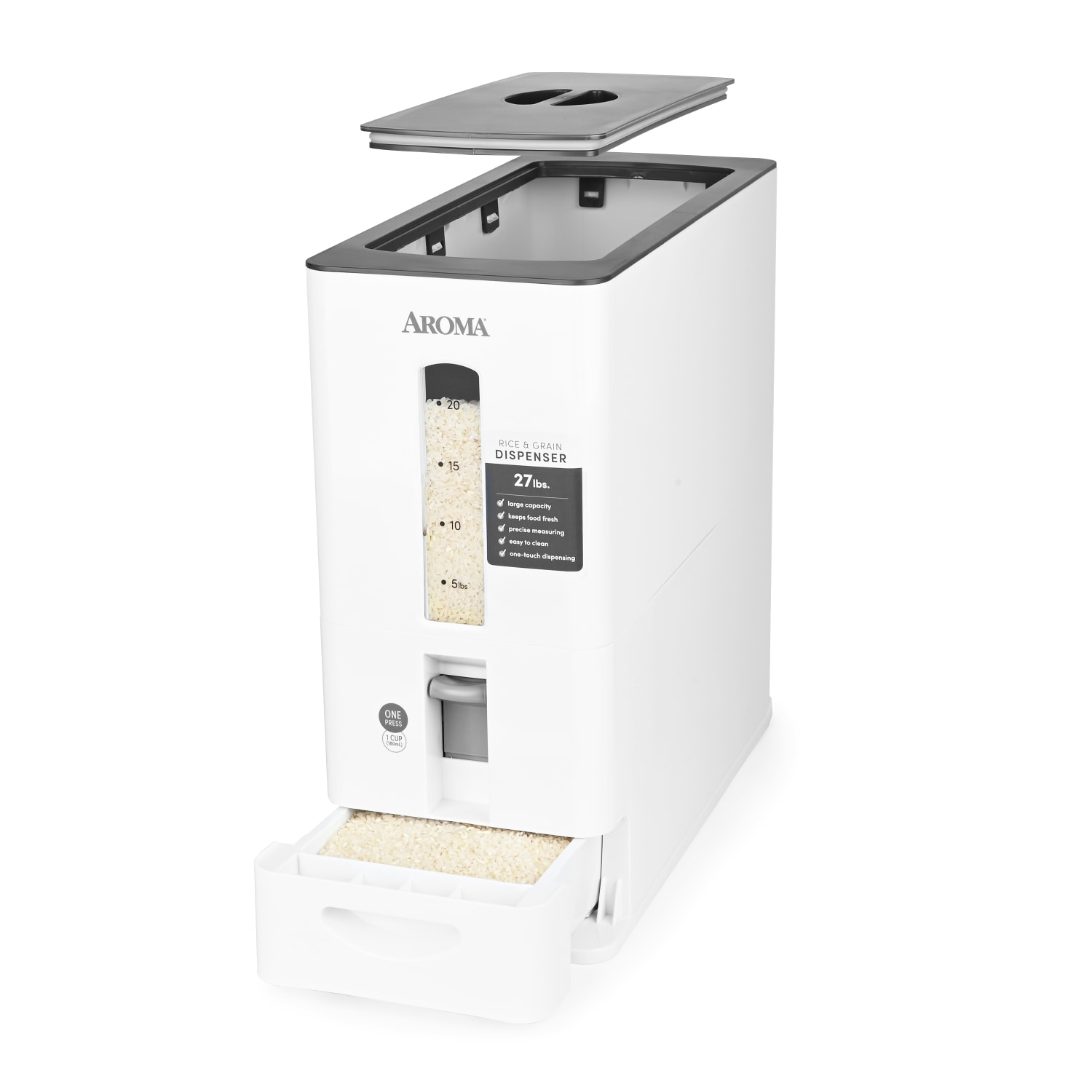 Aroma Rice Dispenser, 352 Oz, White - Image 6