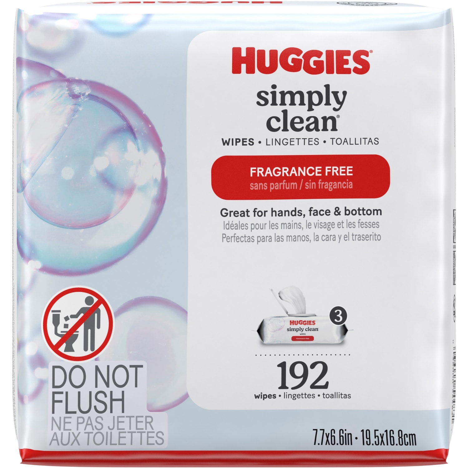 Huggies Simply Clean Wipes, White, 64 Sheets Per Box, Pack Of 3 Boxes - Image 3