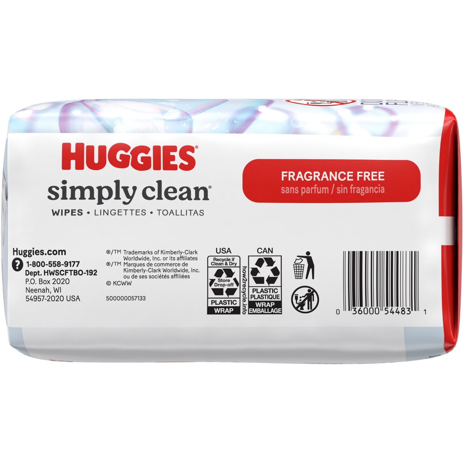 Huggies Simply Clean Wipes, White, 64 Sheets Per Box, Pack Of 3 Boxes - Image 5