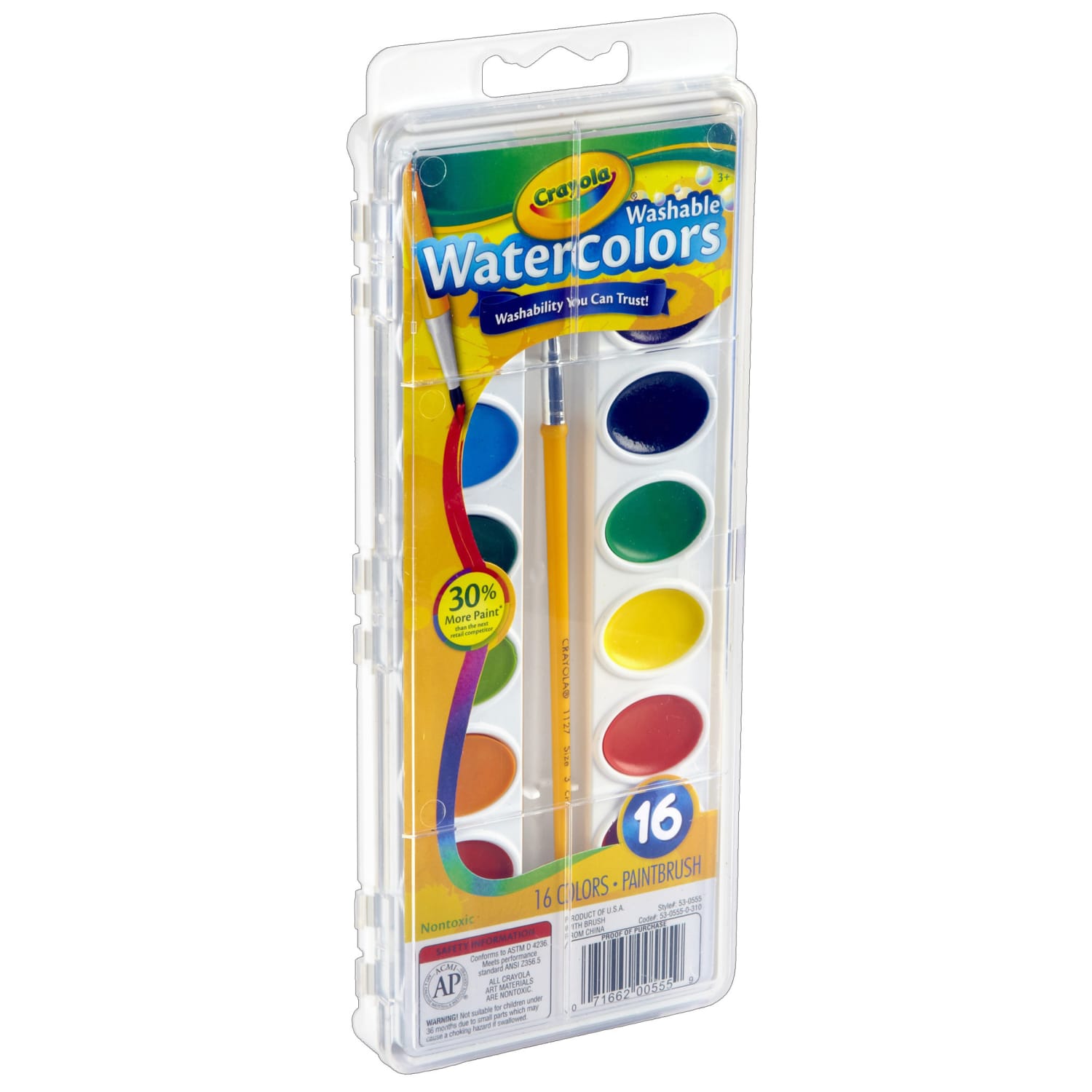 Crayola Watercolor Set, 1 Oz, Assorted Colors, 16 Paints Per Set, Pack Of 6 Sets - Image 3