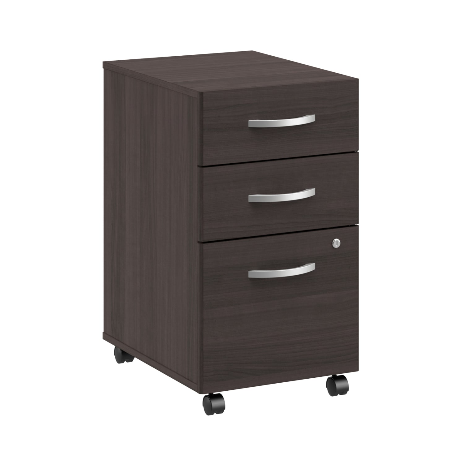 Bush Business Furniture Arrive 16inW 3 Drawer Mobile File Cabinet - Assembled, Storm Gray, Standard Delivery