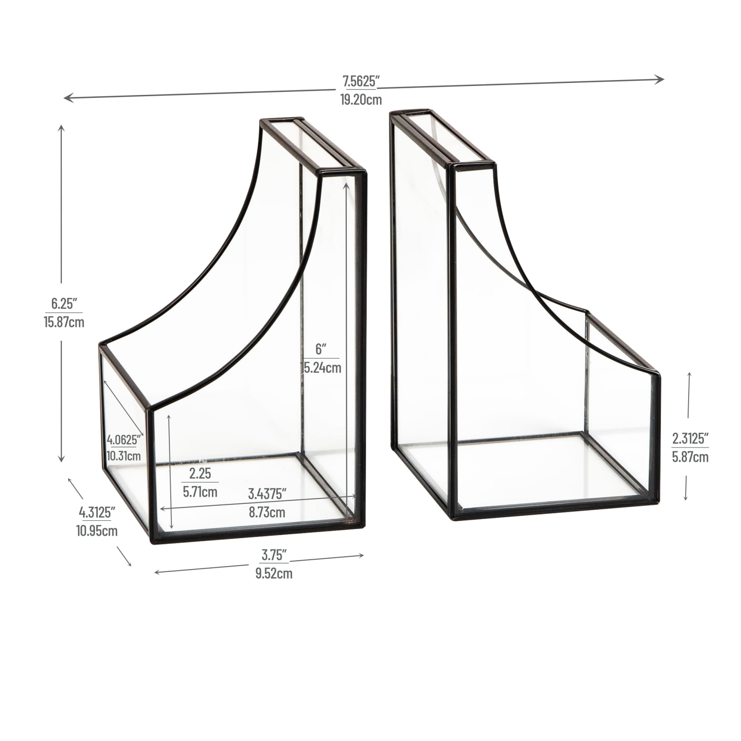 Mind Reader Decorative Bookends, 6-1/4inH x 3-3/4inW, Black, Set Of 2 Bookends - Image 4