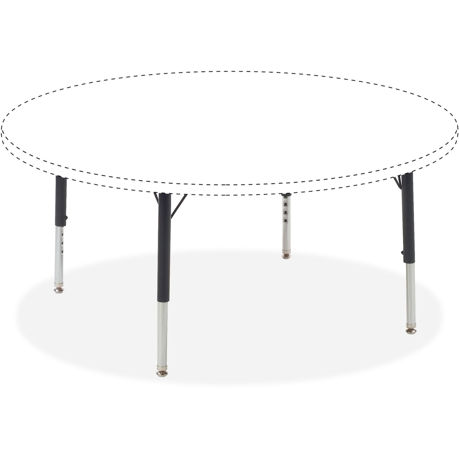 Lorell Classroom Adjustable Activity Table Legs, Low-Height, Black/Chrome, Set Of 4 - Image 4