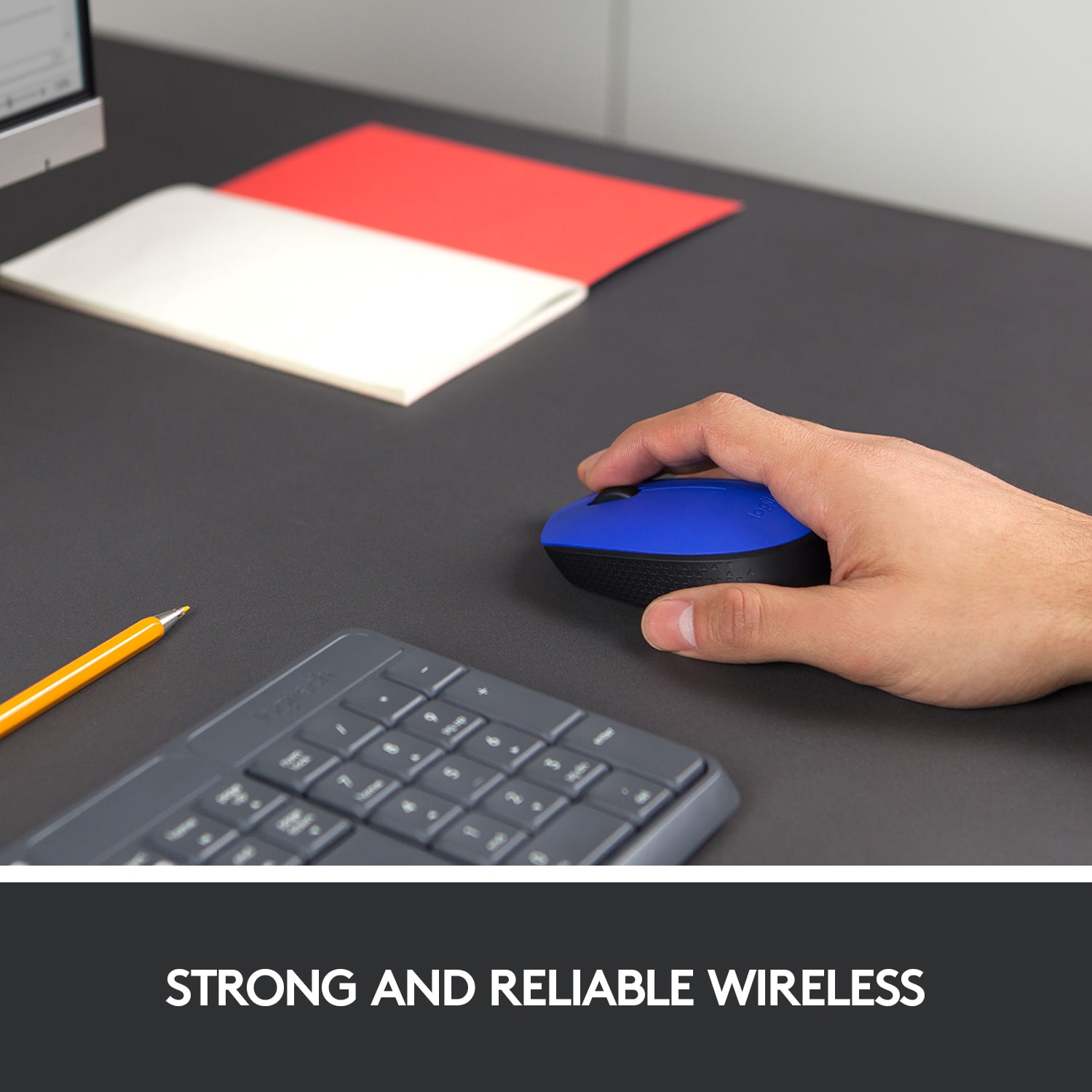 Logitech M170 Wireless Mouse - Optical - Wireless - Radio Frequency - Blue - USB 2.0 - 1000 dpi - Scroll Wheel - Symmetrical - Image 3