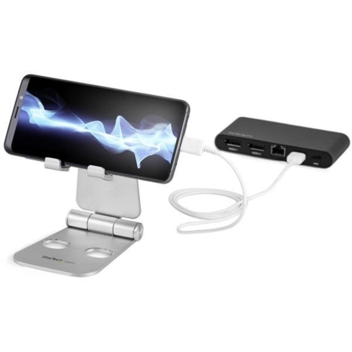 StarTech.com Phone and Tablet Stand - Foldable Universal Mobile Device Holder - Smartphones/Tablets - Adjustable Cell Phone Stand for Desk - Image 6
