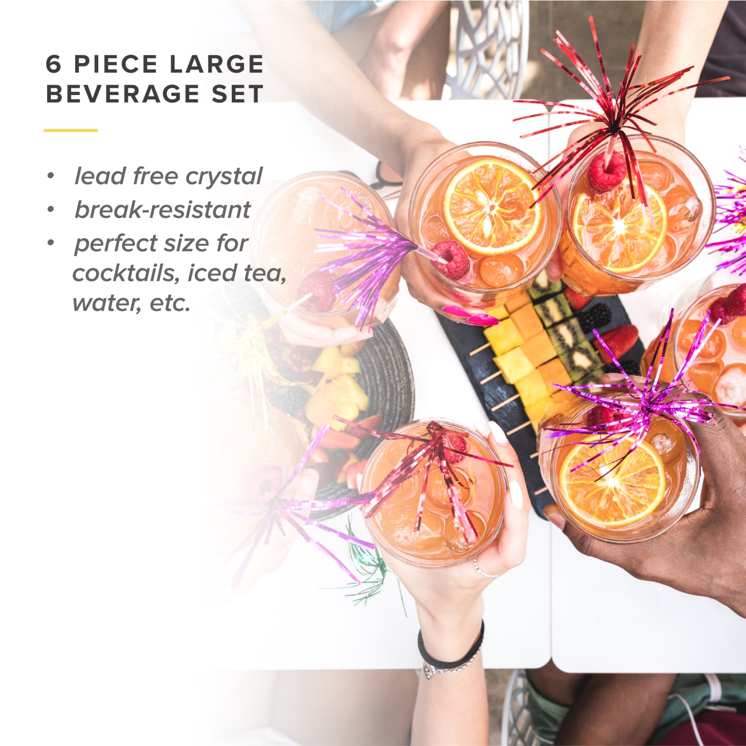 Table 12 Lead-Free Crystal Large Beverage Glasses, 16.5 Oz, Clear, Set Of 6 Glasses - Image 3