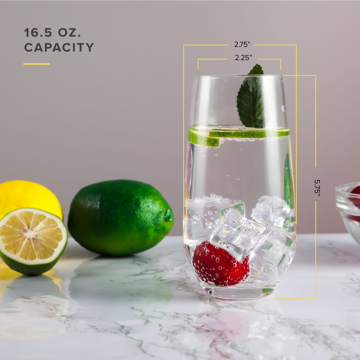 Table 12 Lead-Free Crystal Large Beverage Glasses, 16.5 Oz, Clear, Set Of 6 Glasses - Image 5
