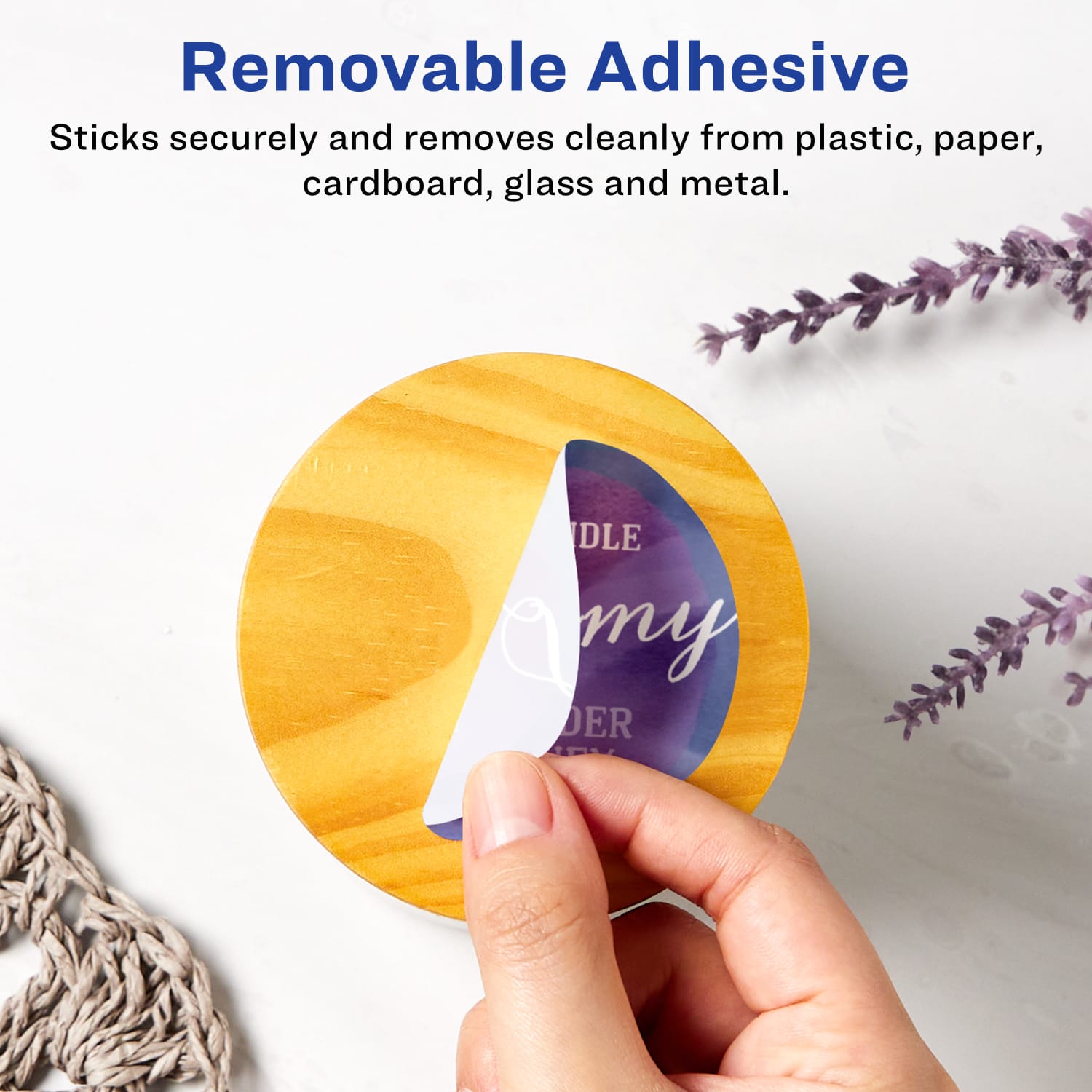 Avery Removable Labels With Sure Feed, 94513-RMP50, Round, 3in Diameter, White, Pack Of 300 Labels - Image 3