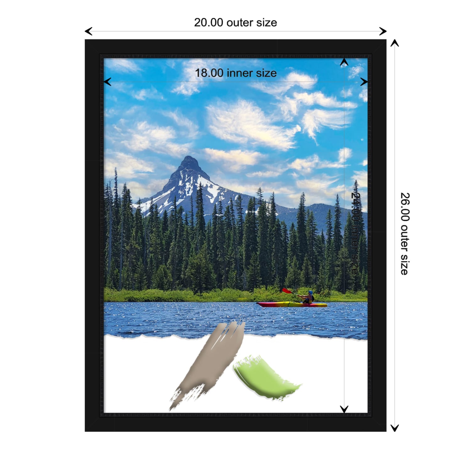 Amanti Art Narrow Picture Frame, Opening Size 18in x 24in, 16inH x 13inW x 3/4inD, Avon Black - Image 5